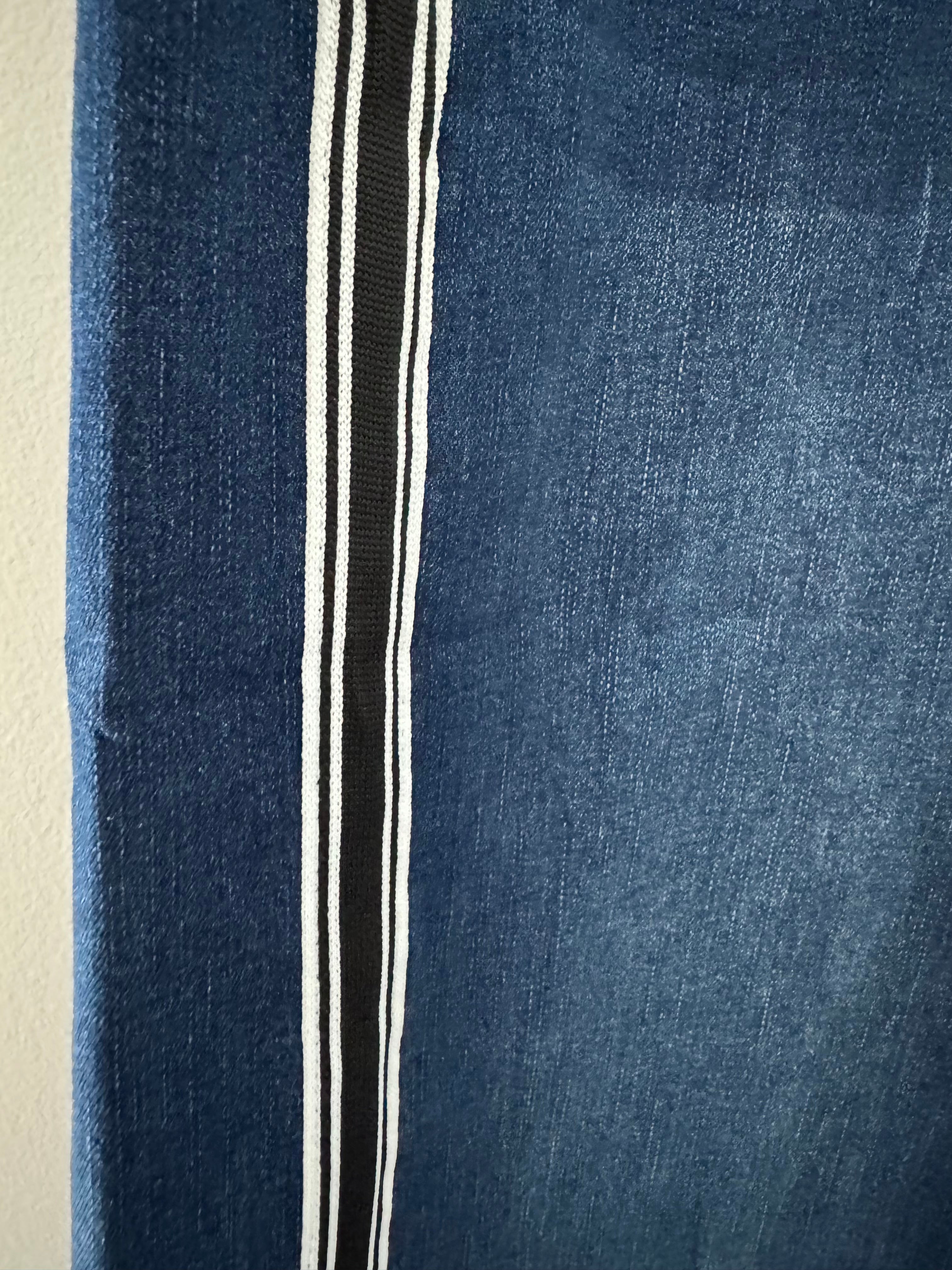 Stretch Flared Jeans with Side Stripes in Dark Denim