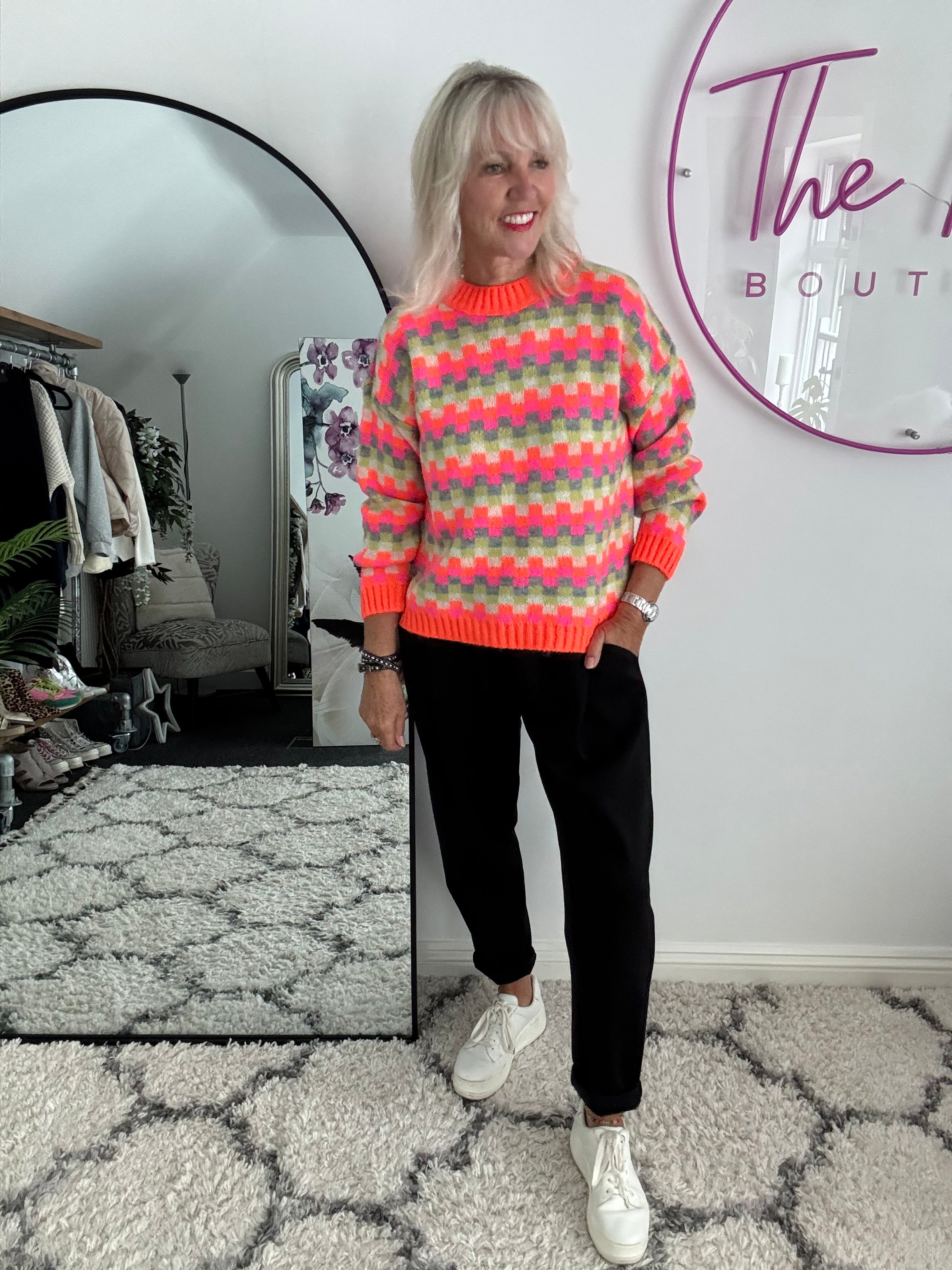 Luxe Checker Jumper in Brights