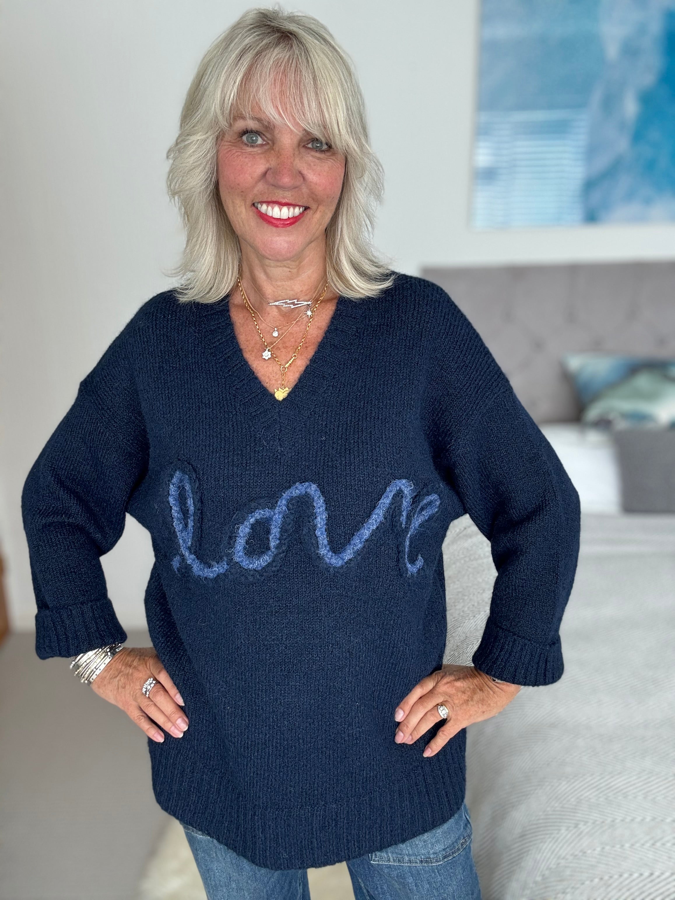 Love Jumper in Deep Blue