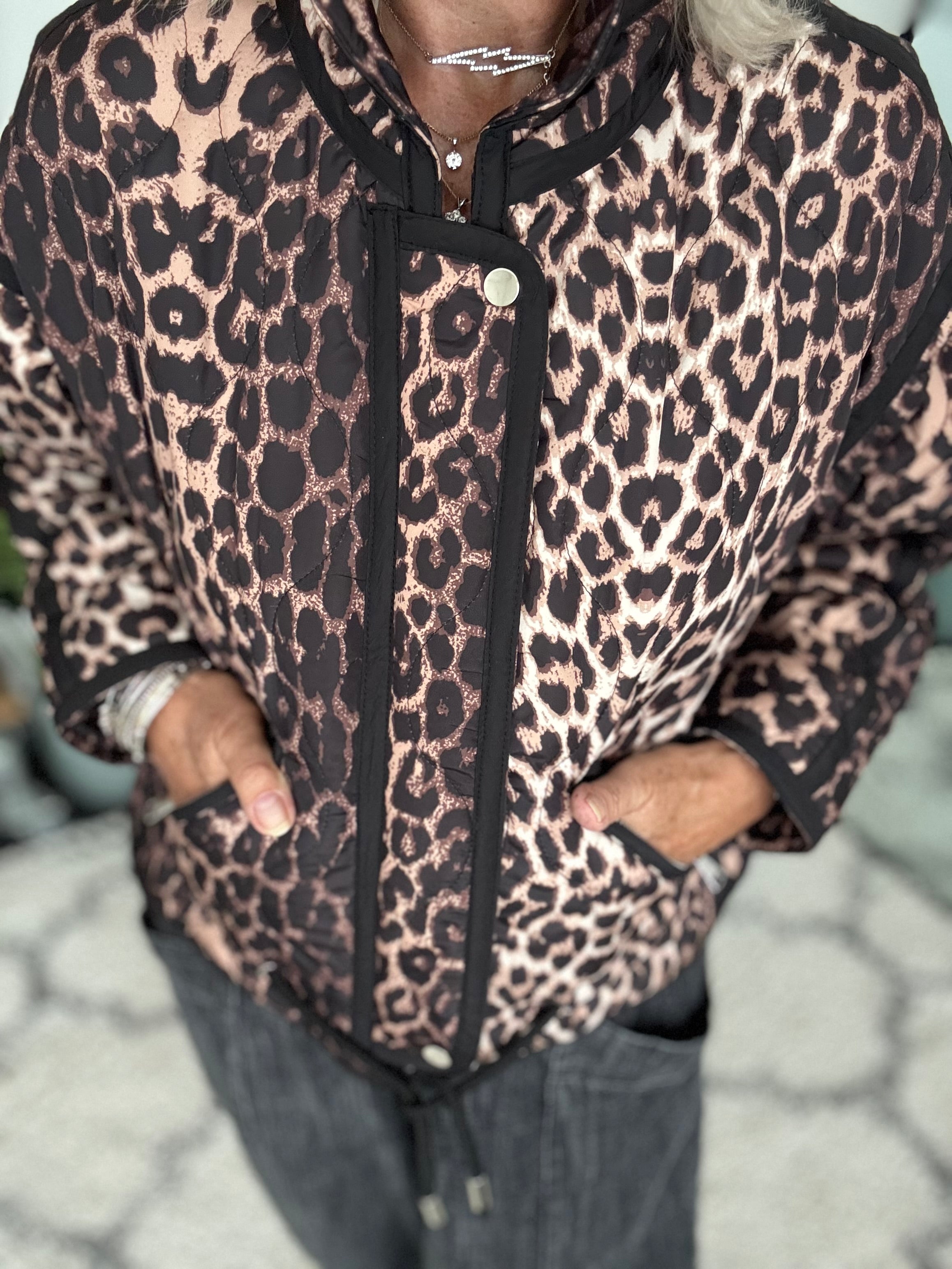 Luxe Quilted Jacket in Leopard