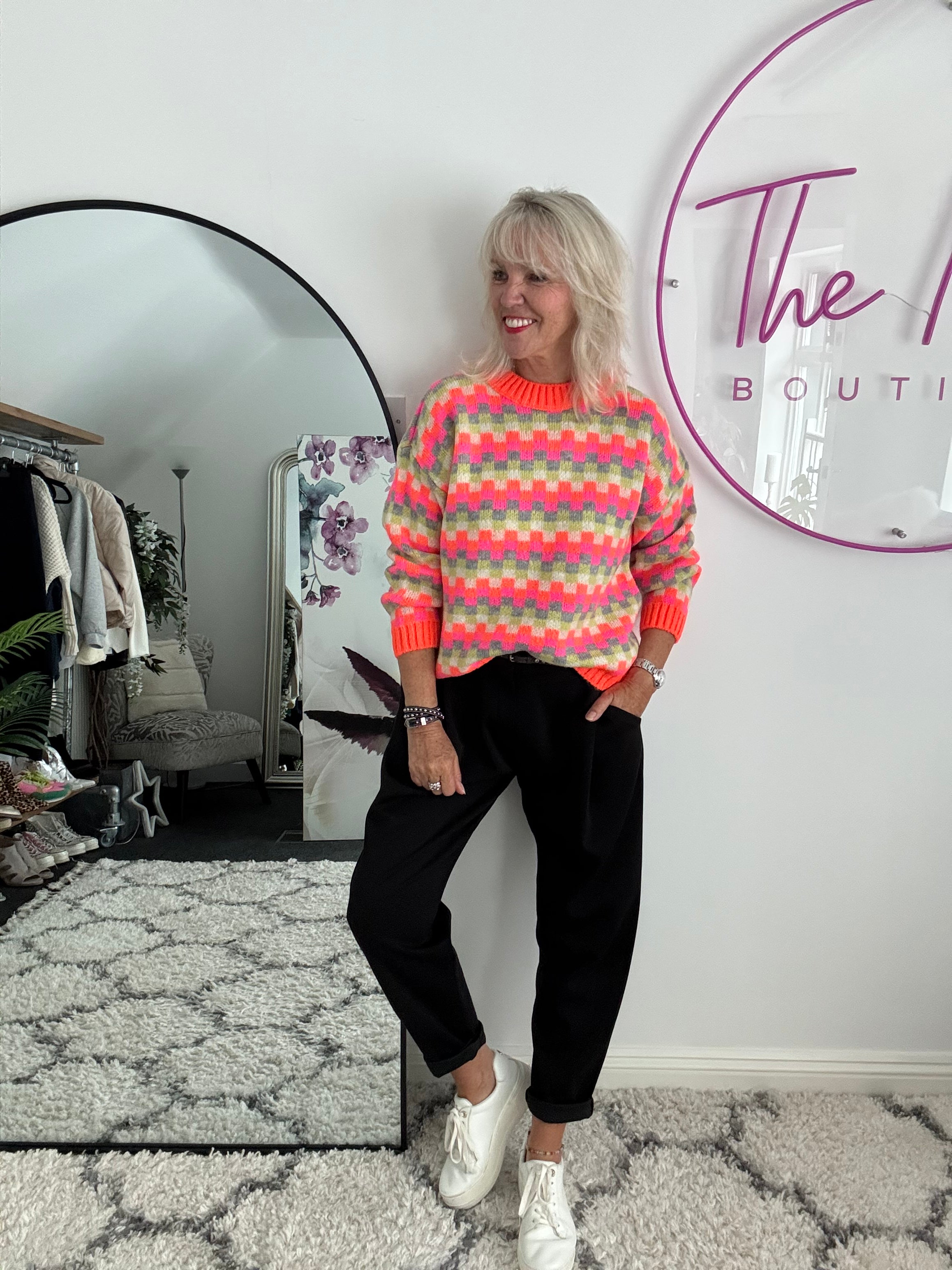 Luxe Checker Jumper in Brights