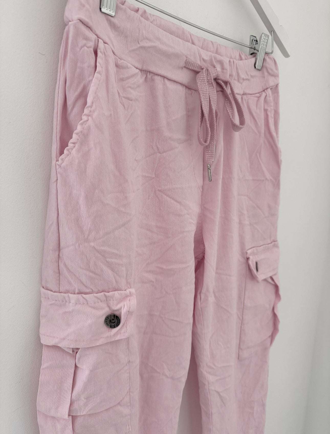 Super Stretch Cargo Joggers in Pink
