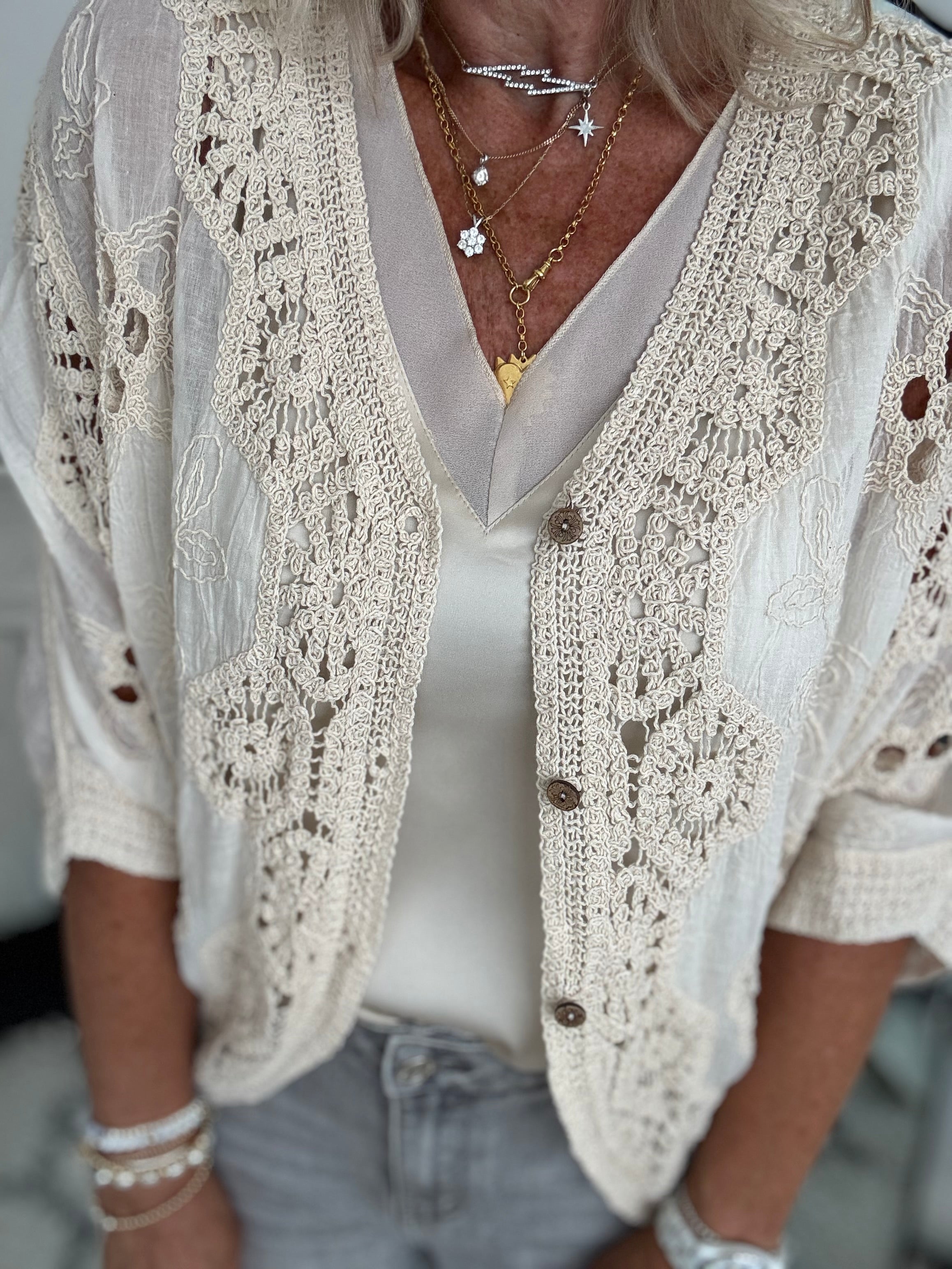 Silky V Neck Vest in Champagne