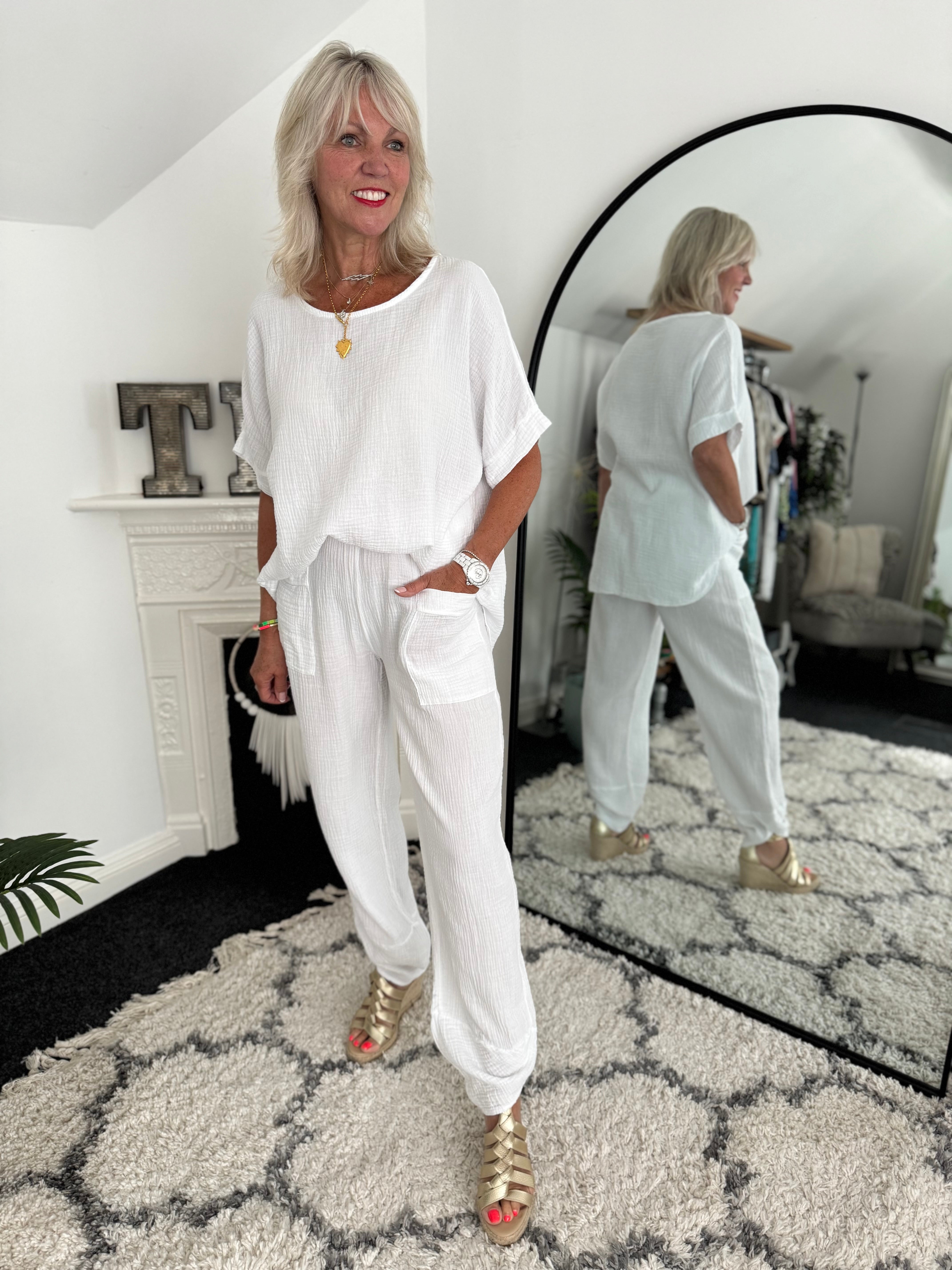 Simple Cheesecloth Top in White
