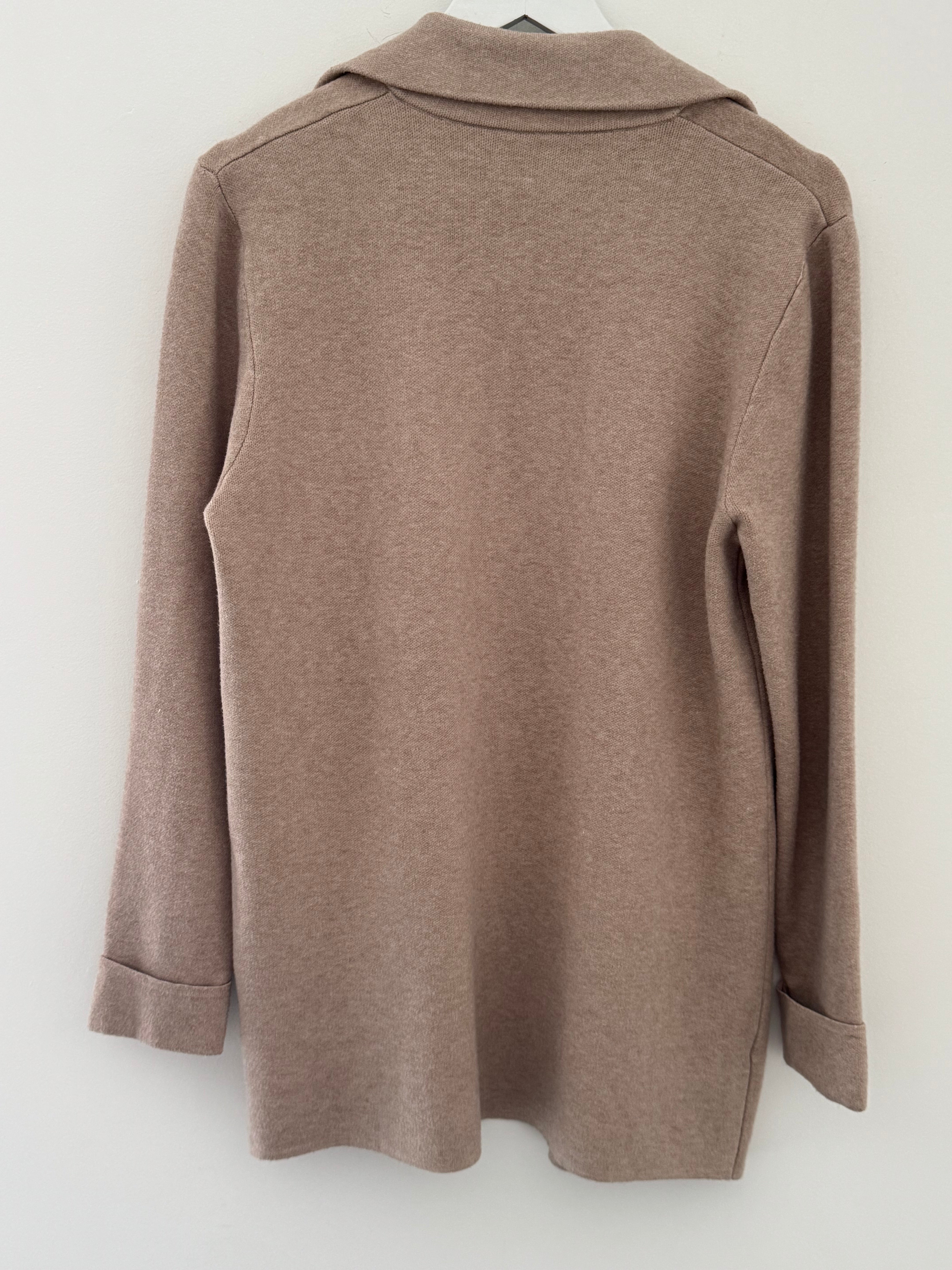 Knitted Cardi Jacket in Stone