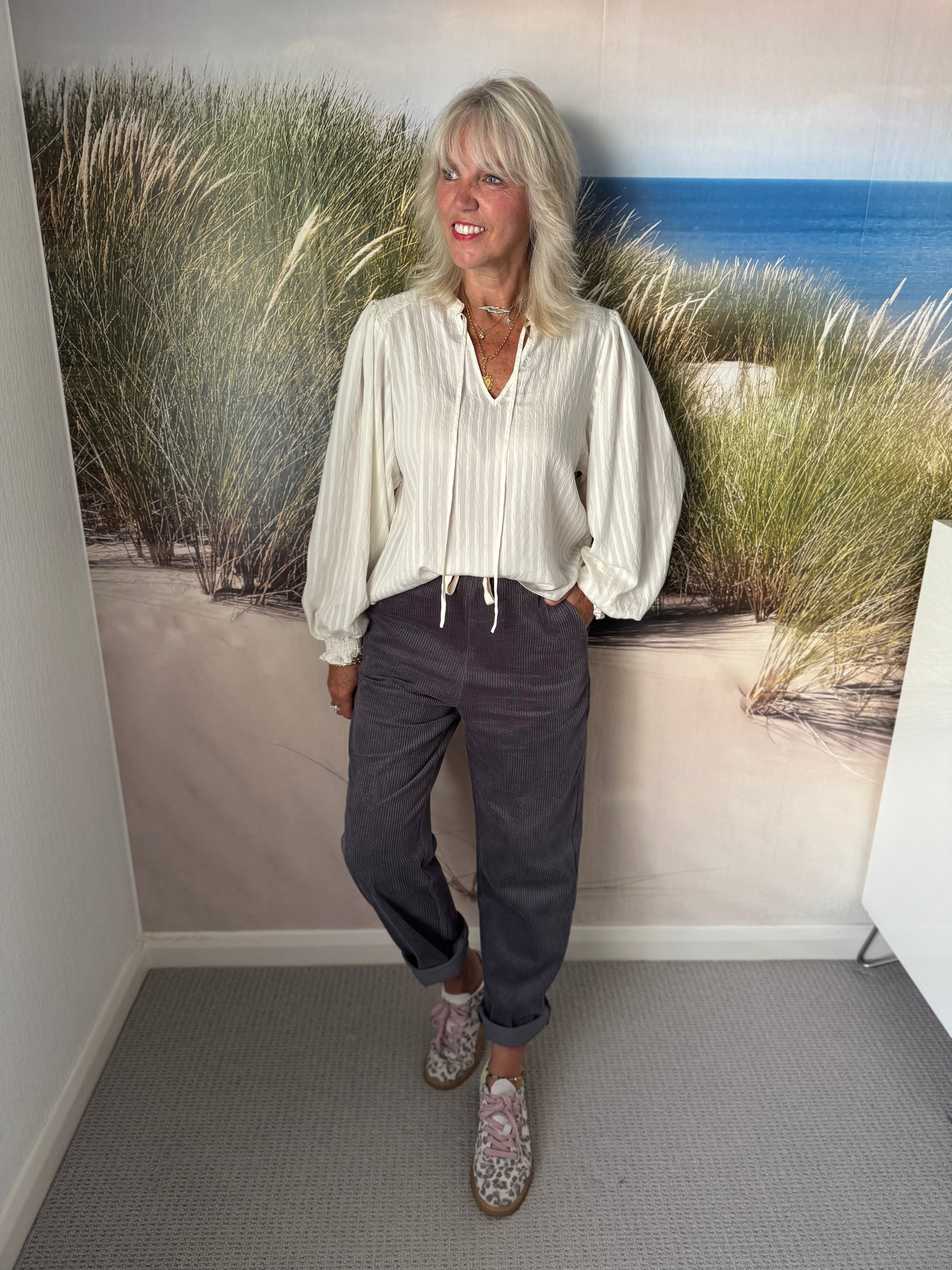 Luxe Silky Blouse in Vanilla