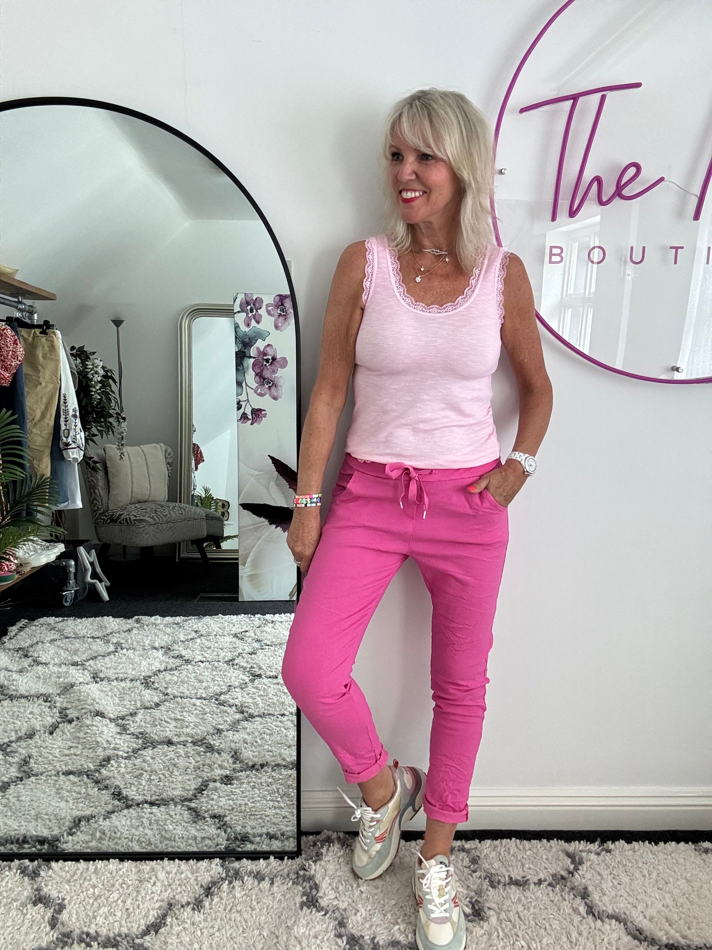 Luxe Ribbed Vest in Pink