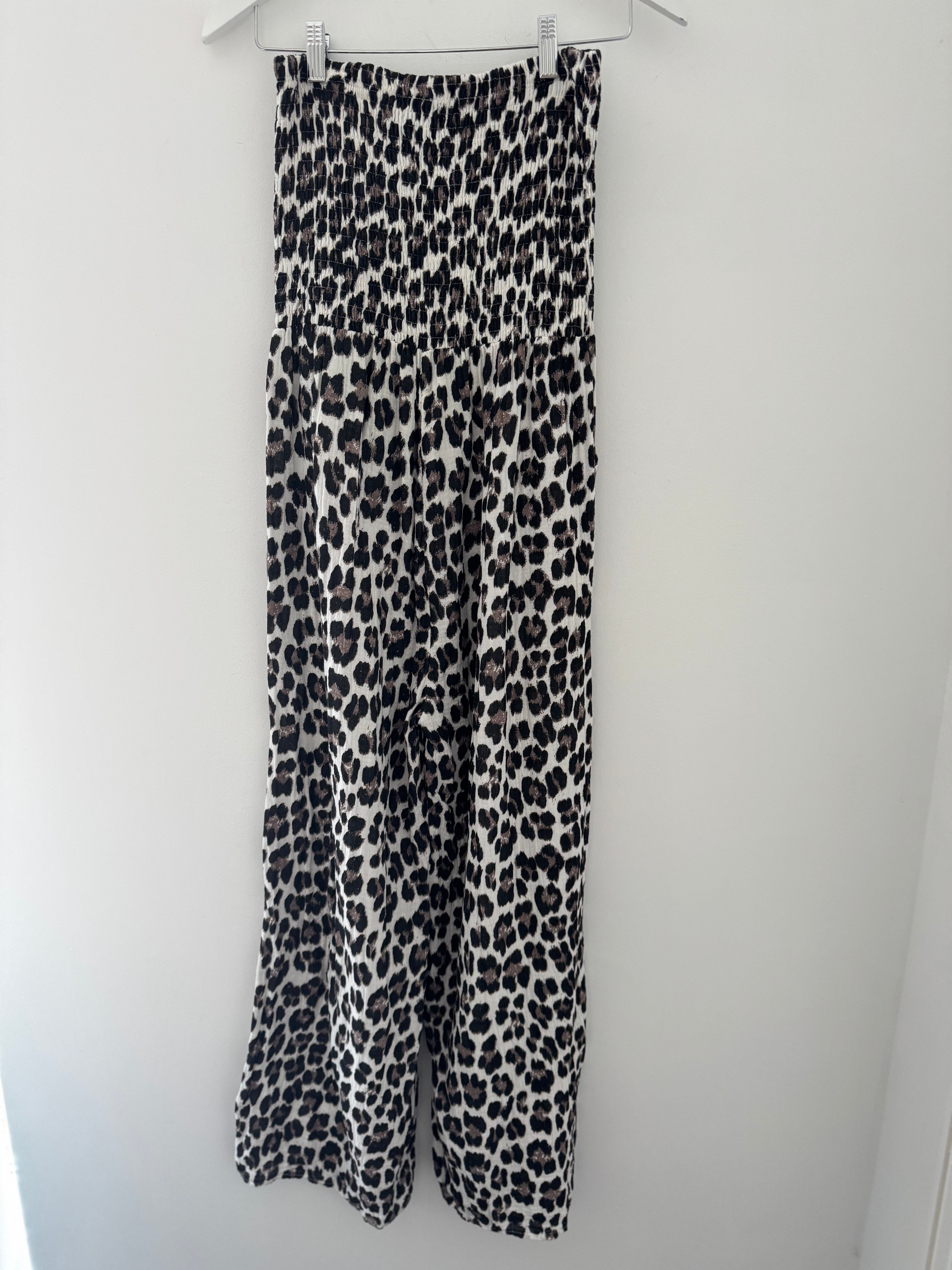 Bandeau Cheesecloth Jumpsuit in Classic Leopard