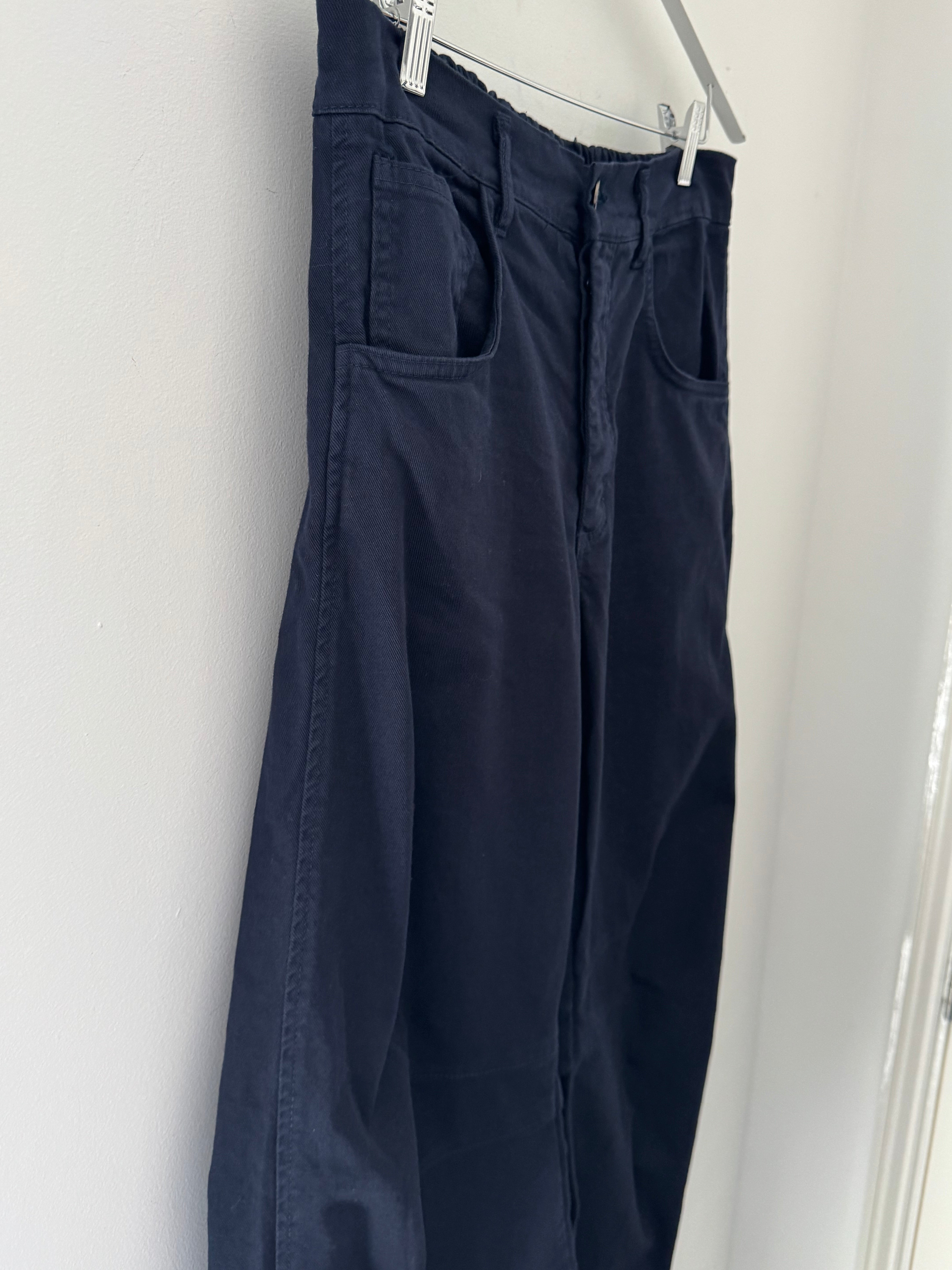 Barrel Leg Jeans with Elasticated Waist in Ink