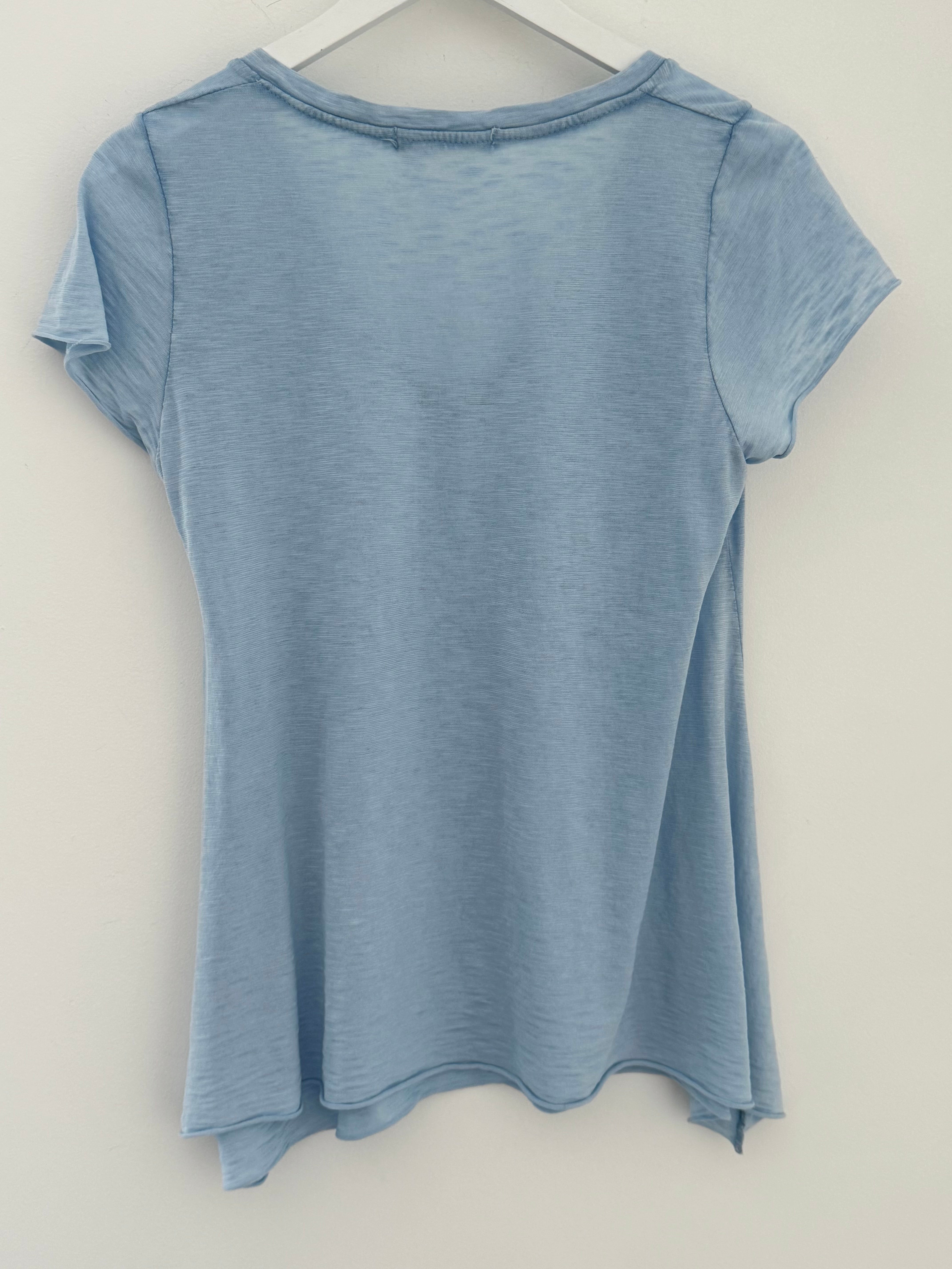 Luxe V Neck Tee in Blue