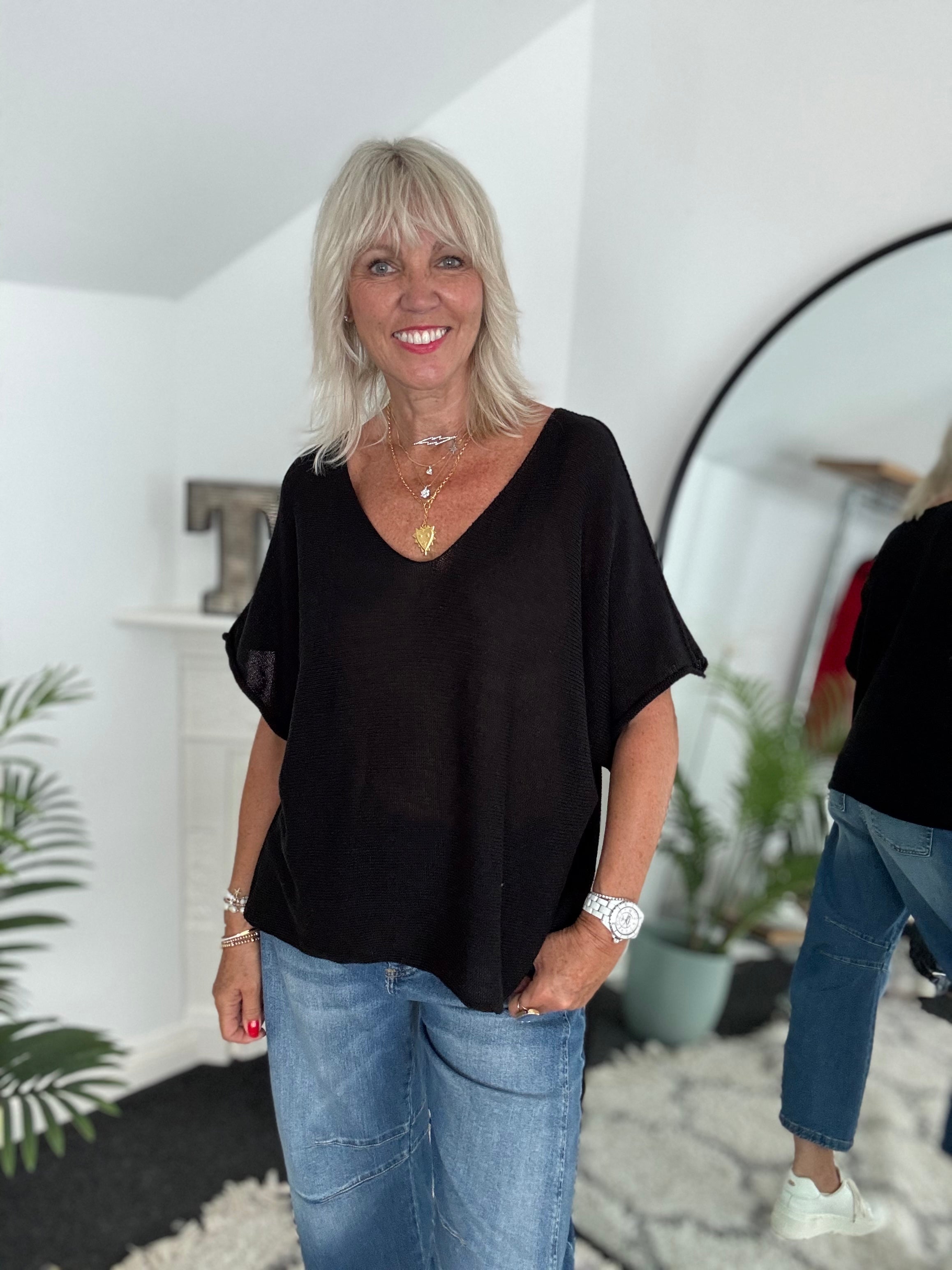 Lightweight Cotton Knit in Black