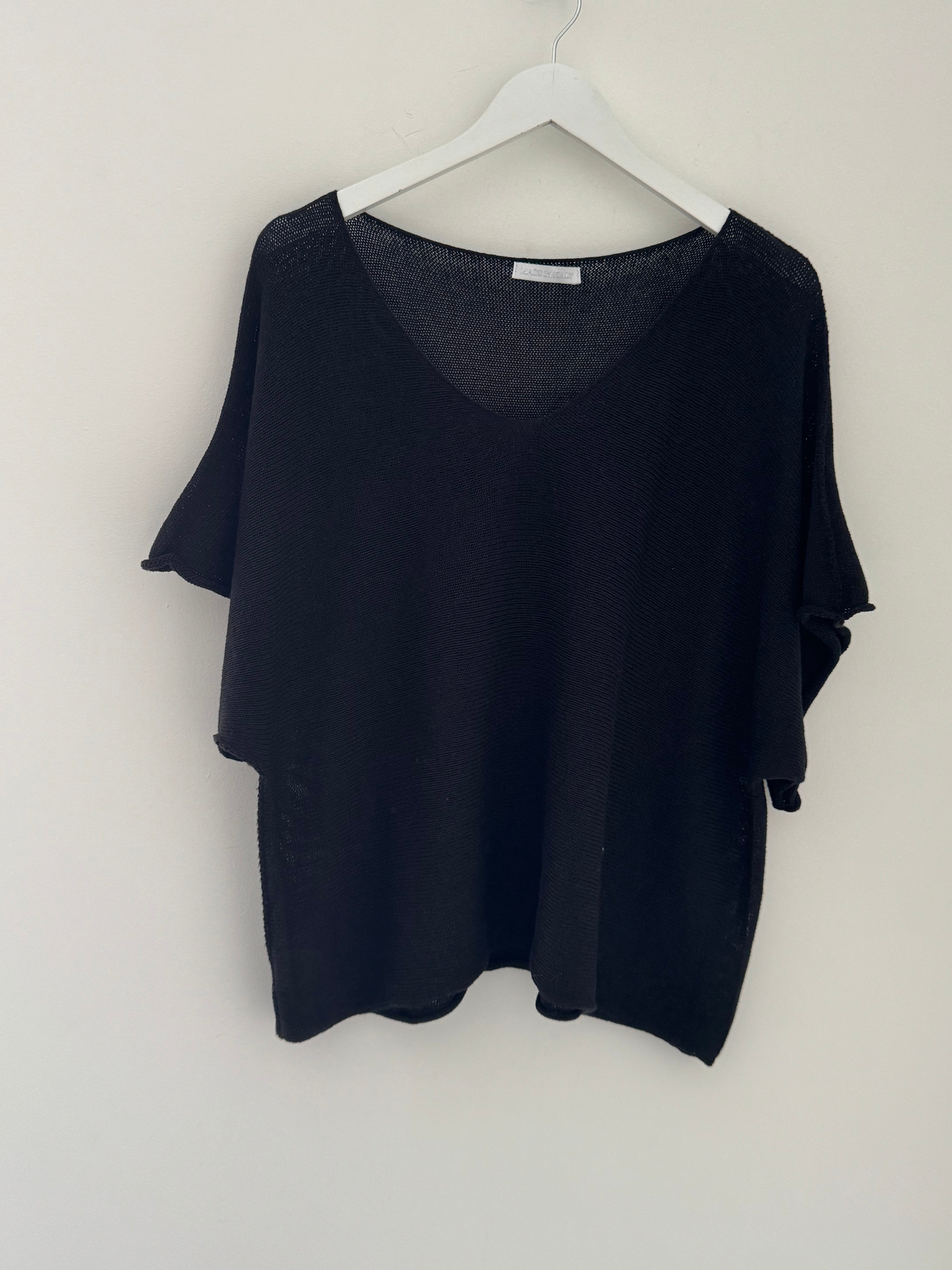 Lightweight Cotton Knit in Black