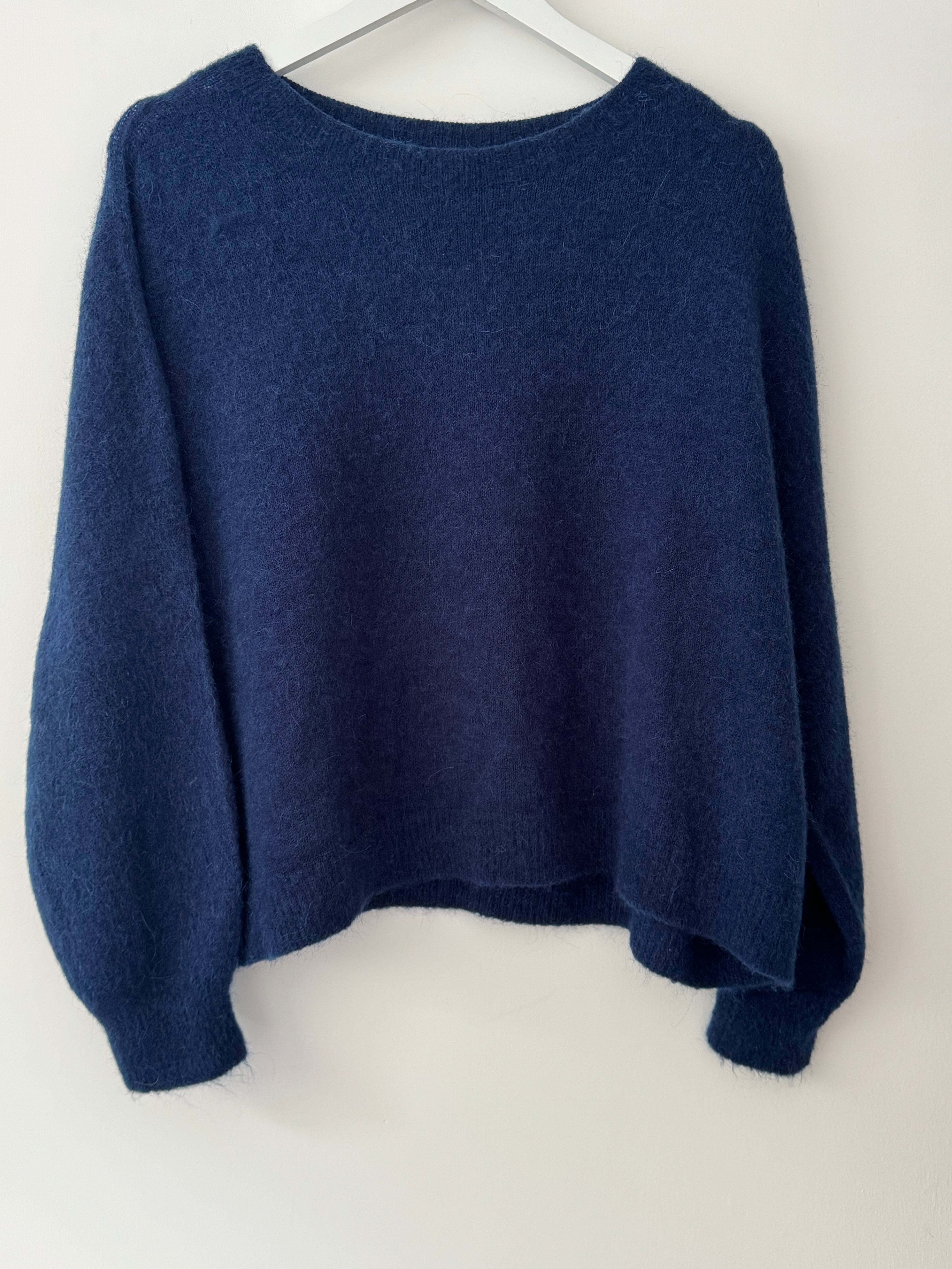 Luxe Slouchy Alpaca Jumper in Deep Blue
