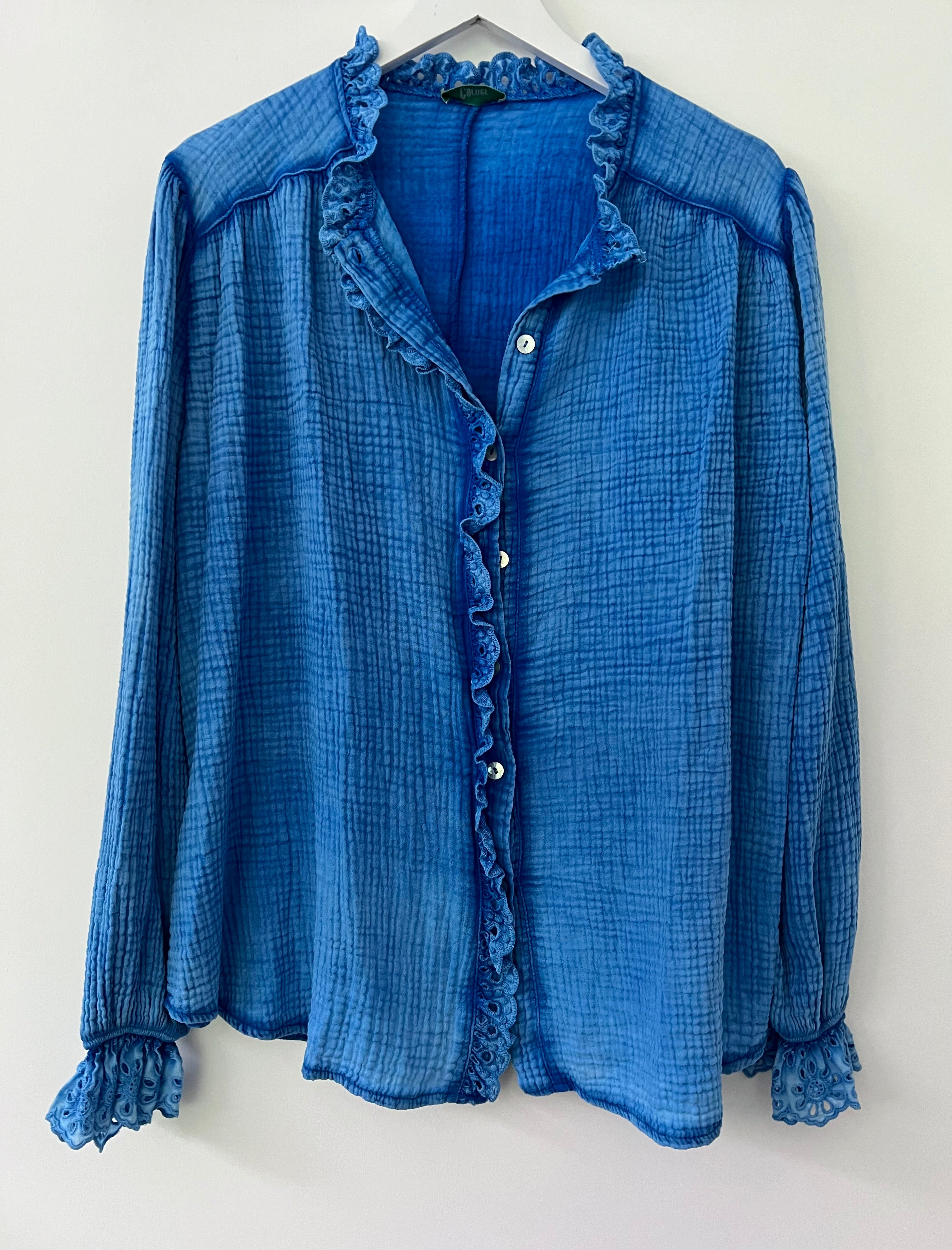 Cheesecloth Shirt in Bright Blue