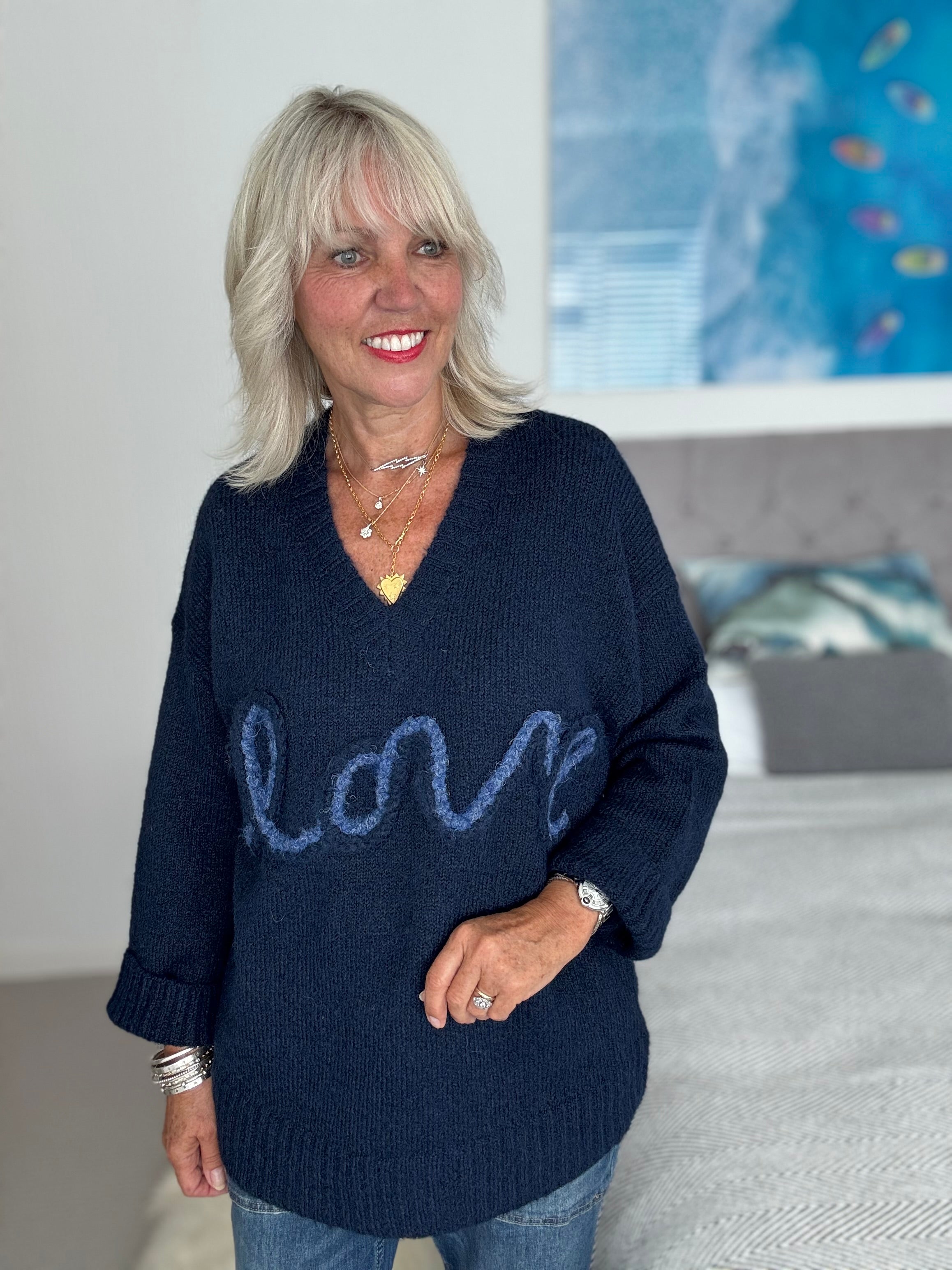 Love Jumper in Deep Blue