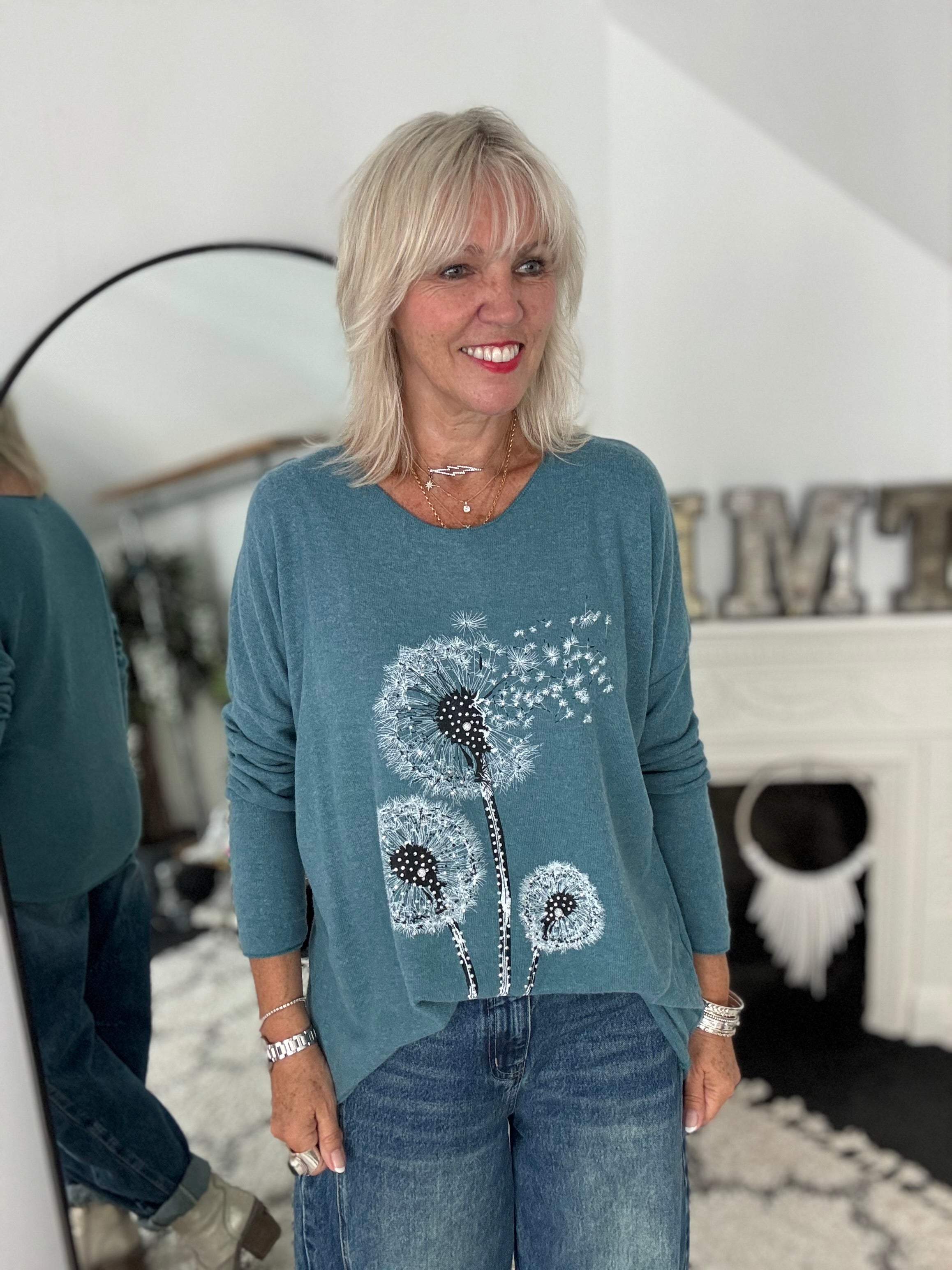 Dandelion Jumper in Soft Teal