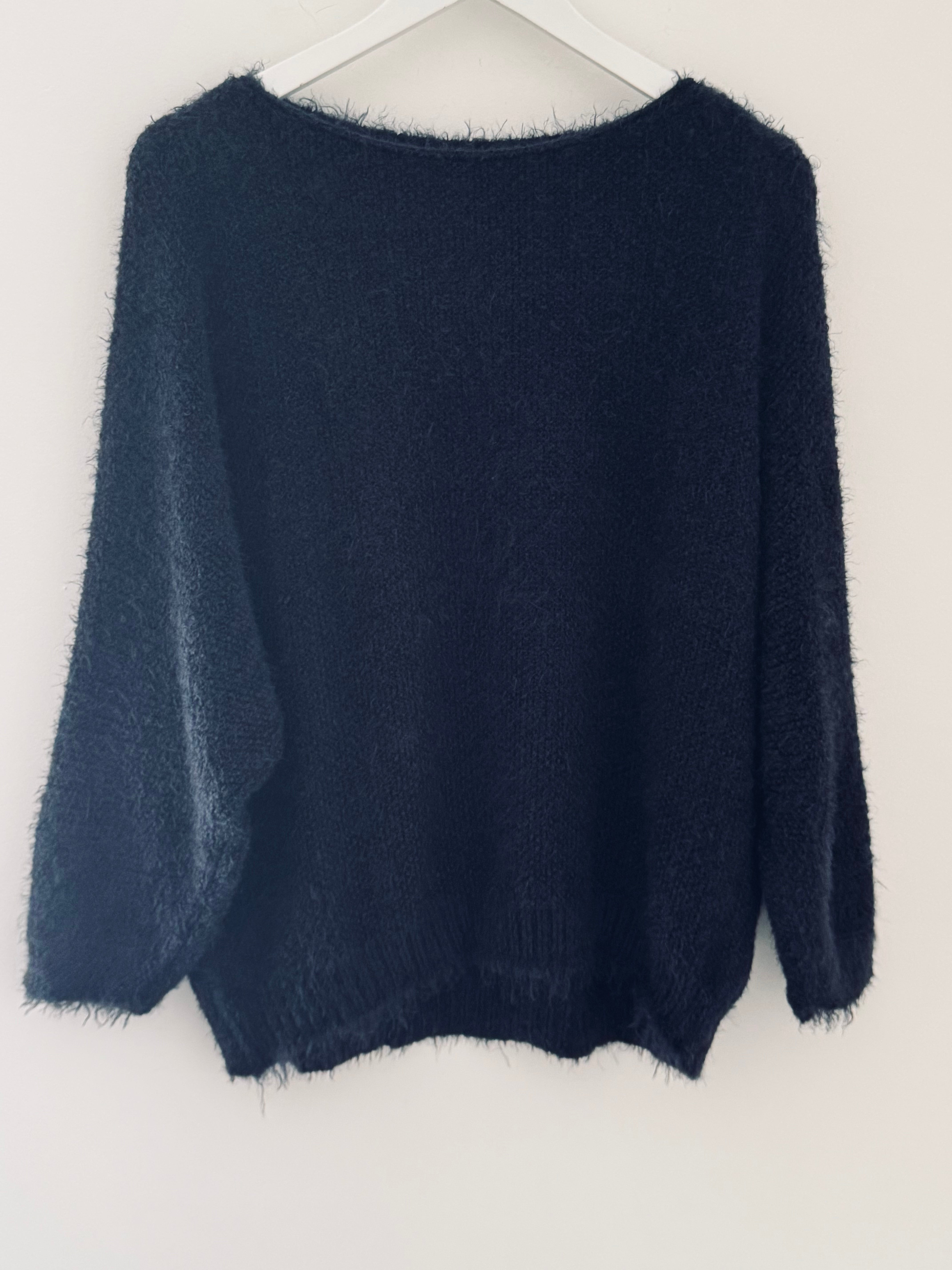 Luxe Fluffy Jumper in Ink