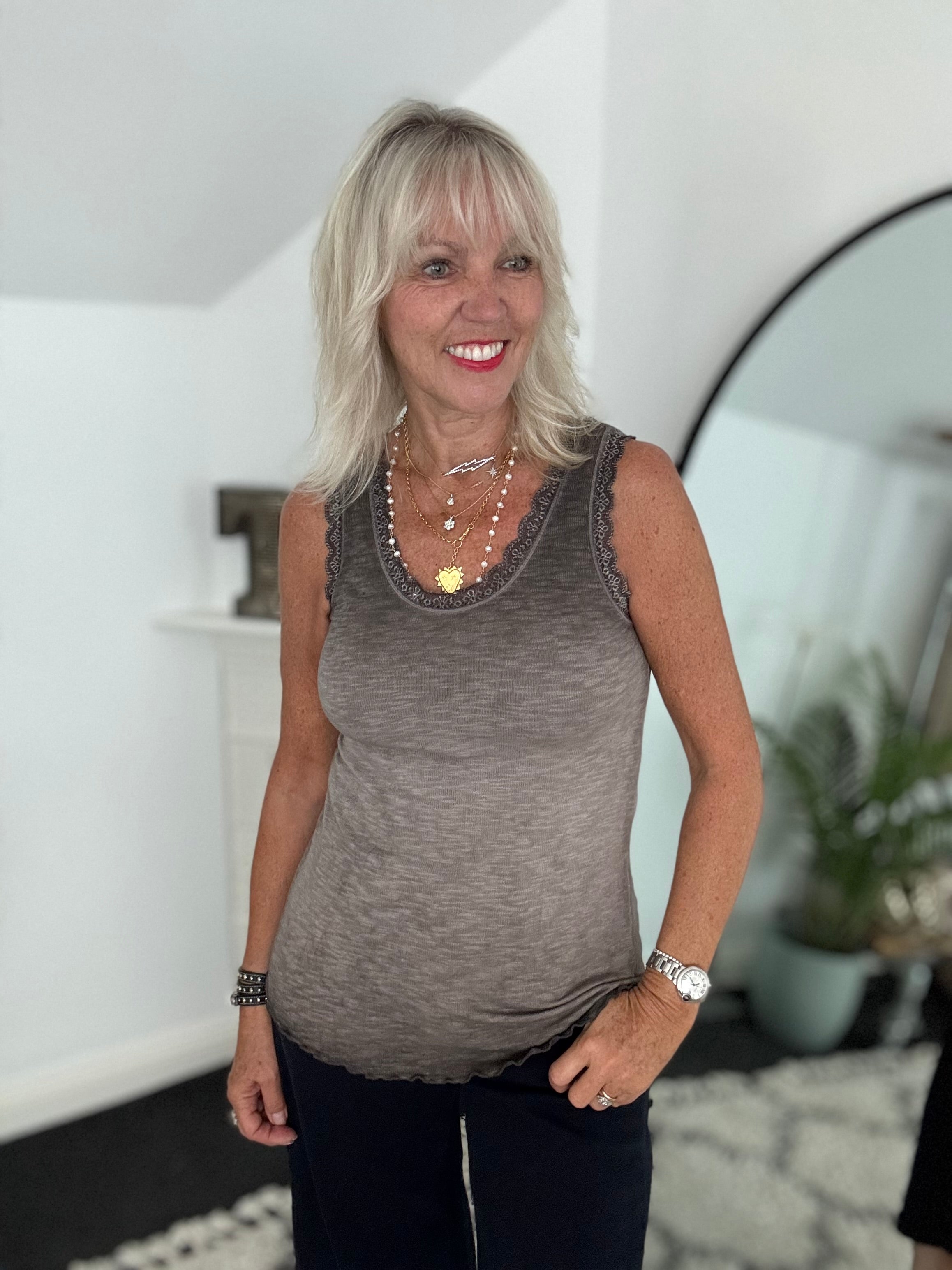 Luxe Ribbed Vest in Vintage Cocoa