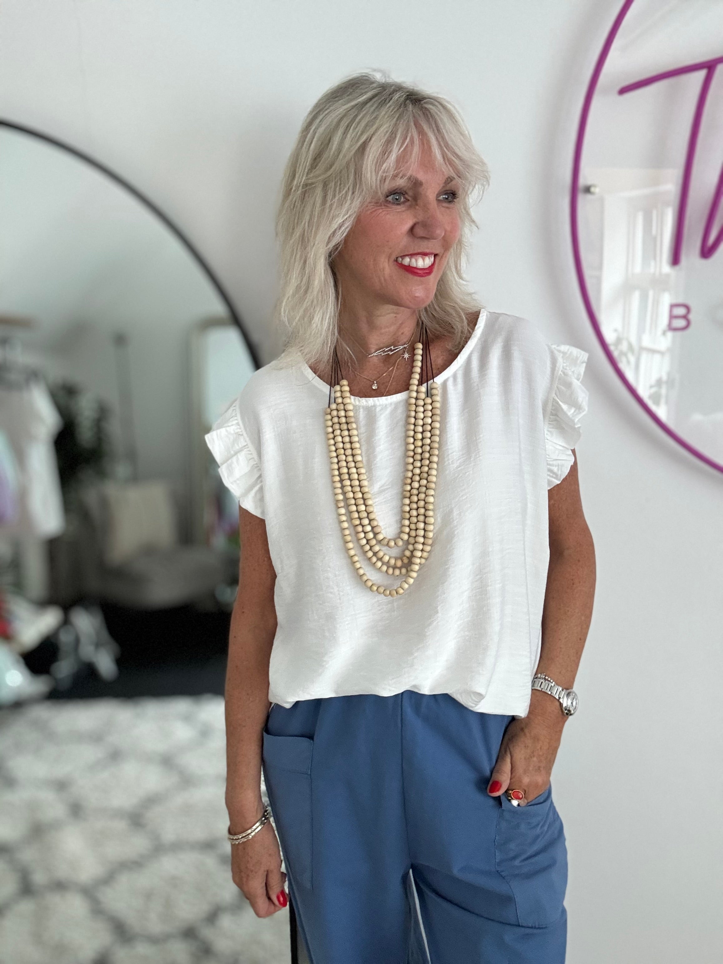 Layered Necklace in Natural Beads