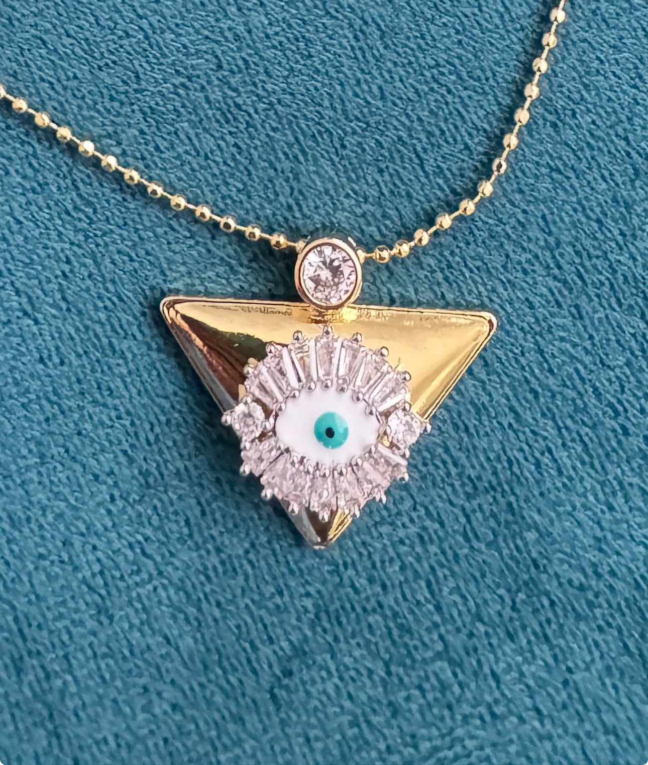 Lucky Eye Triangle Gold Necklace