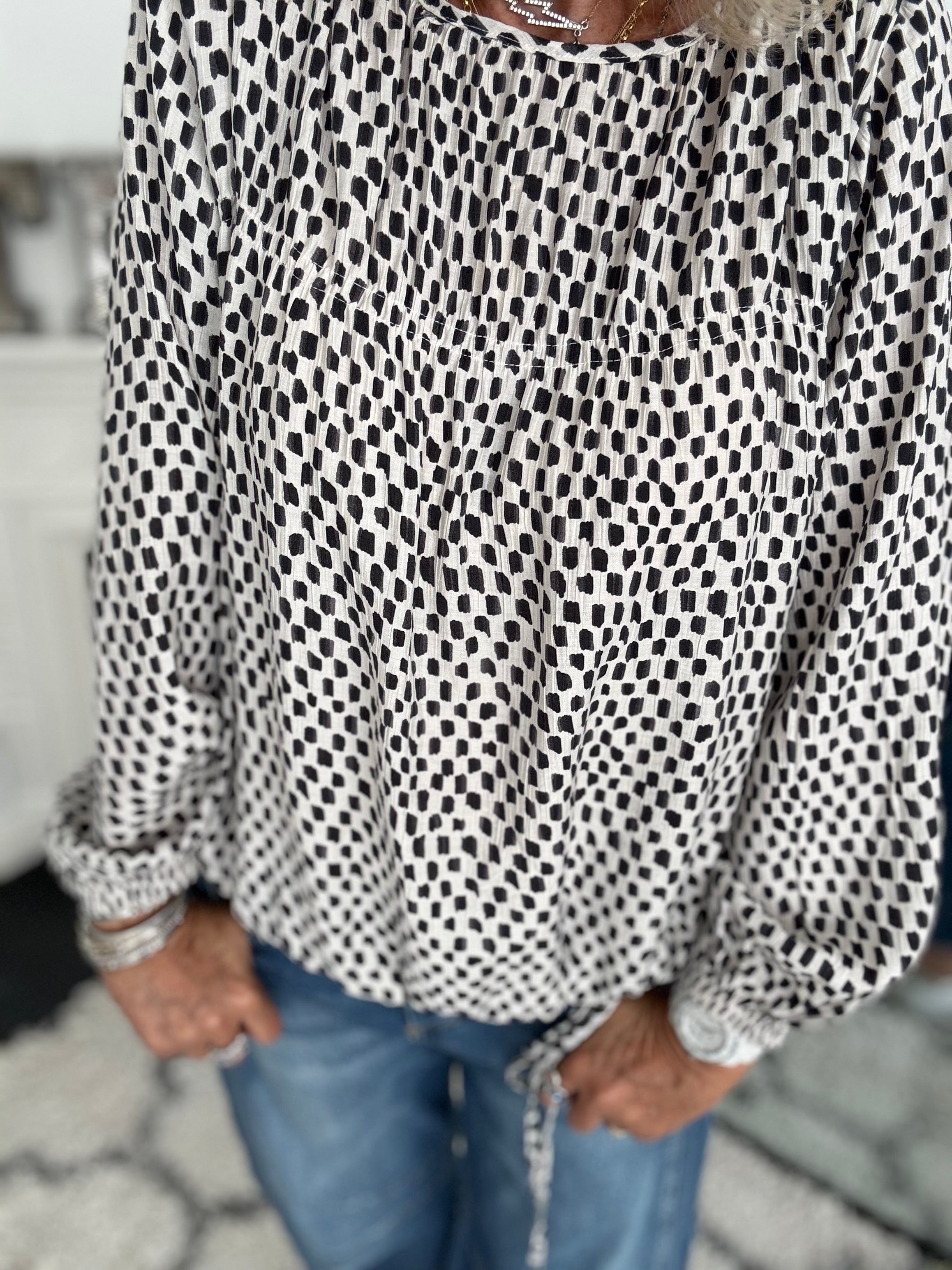 Checker Blouse in Black & White