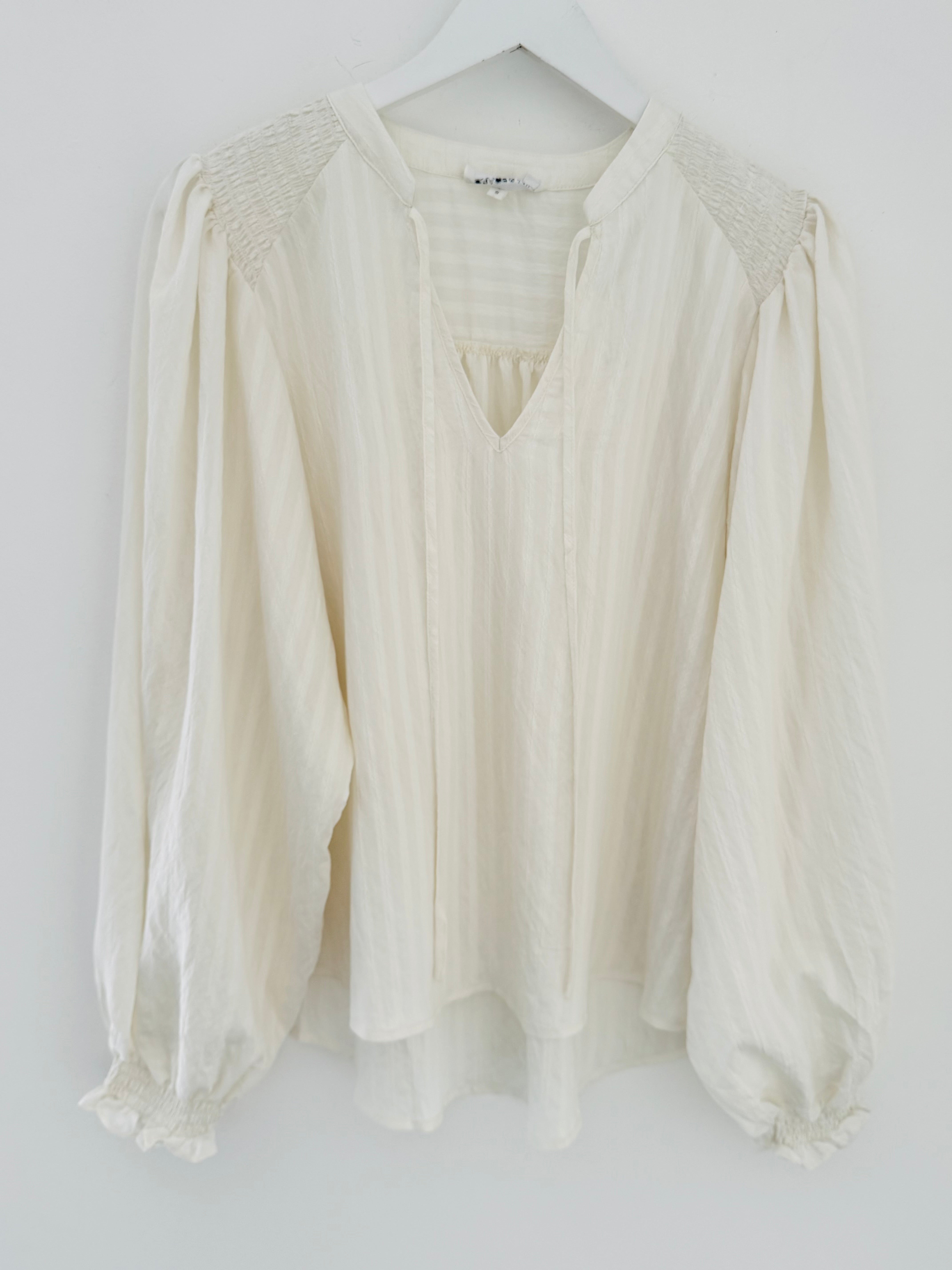 Luxe Silky Blouse in Vanilla