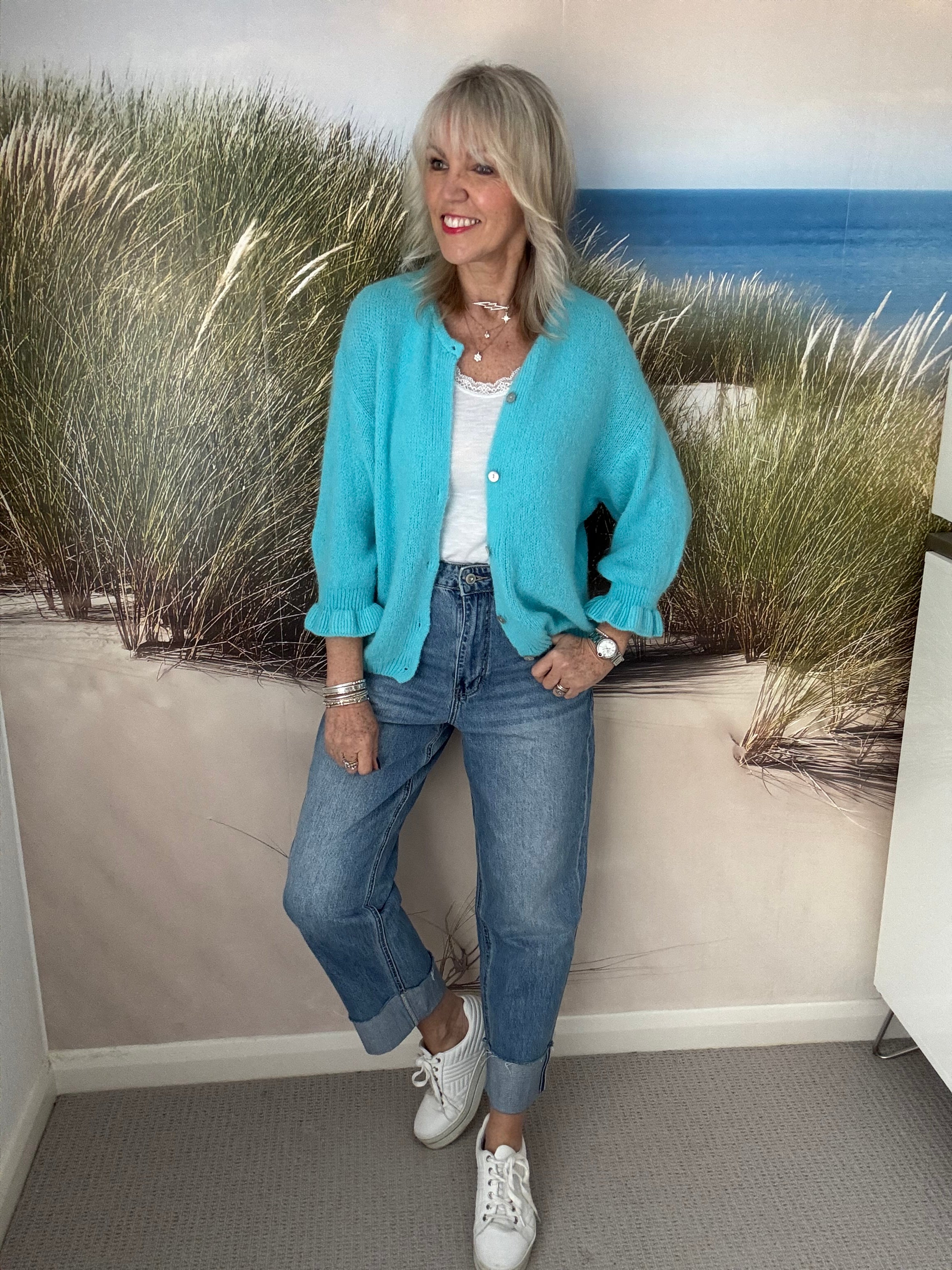 Straight Leg Jeans with Turnups
