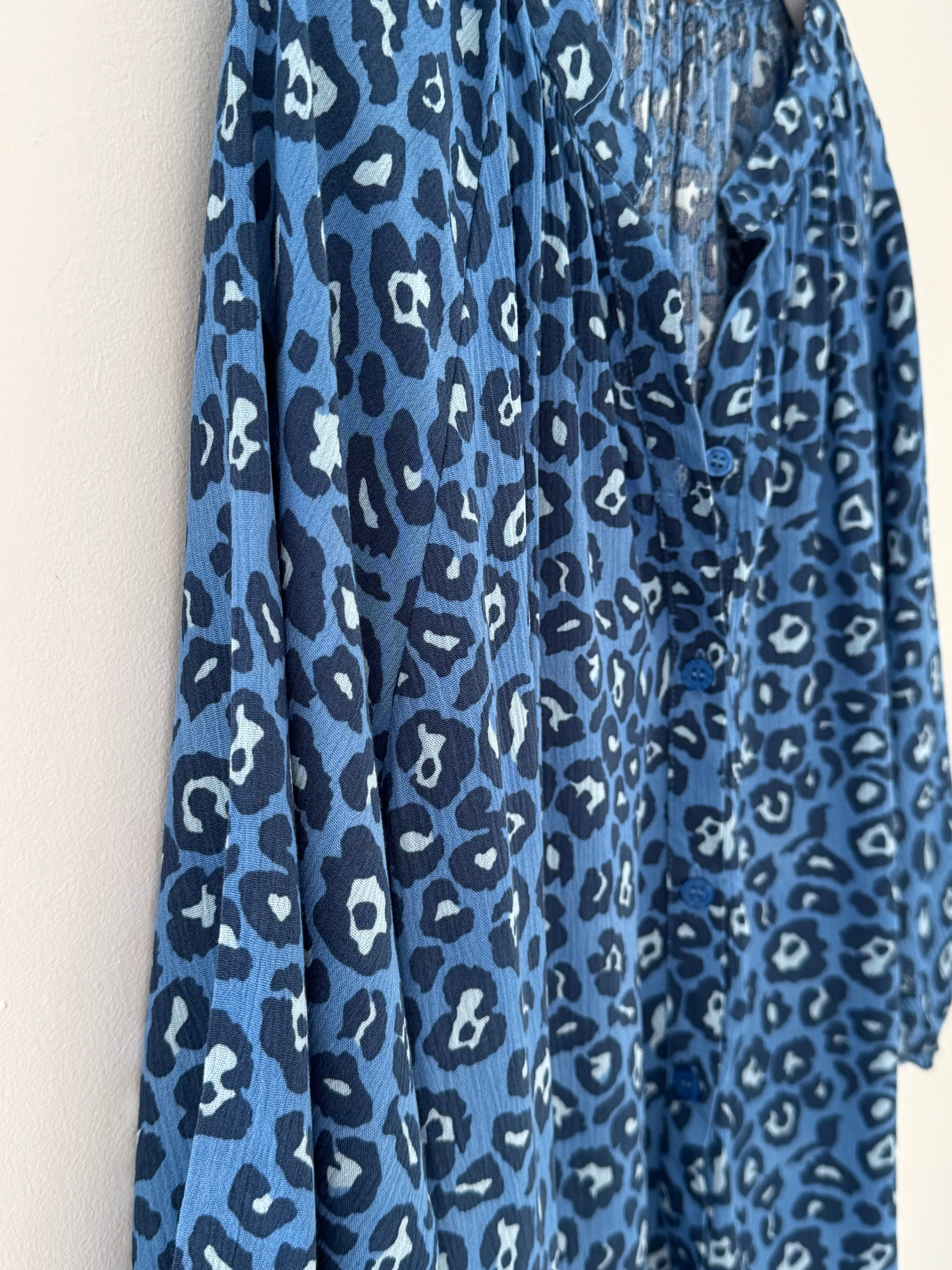 Leopard Print Blouse in Blue