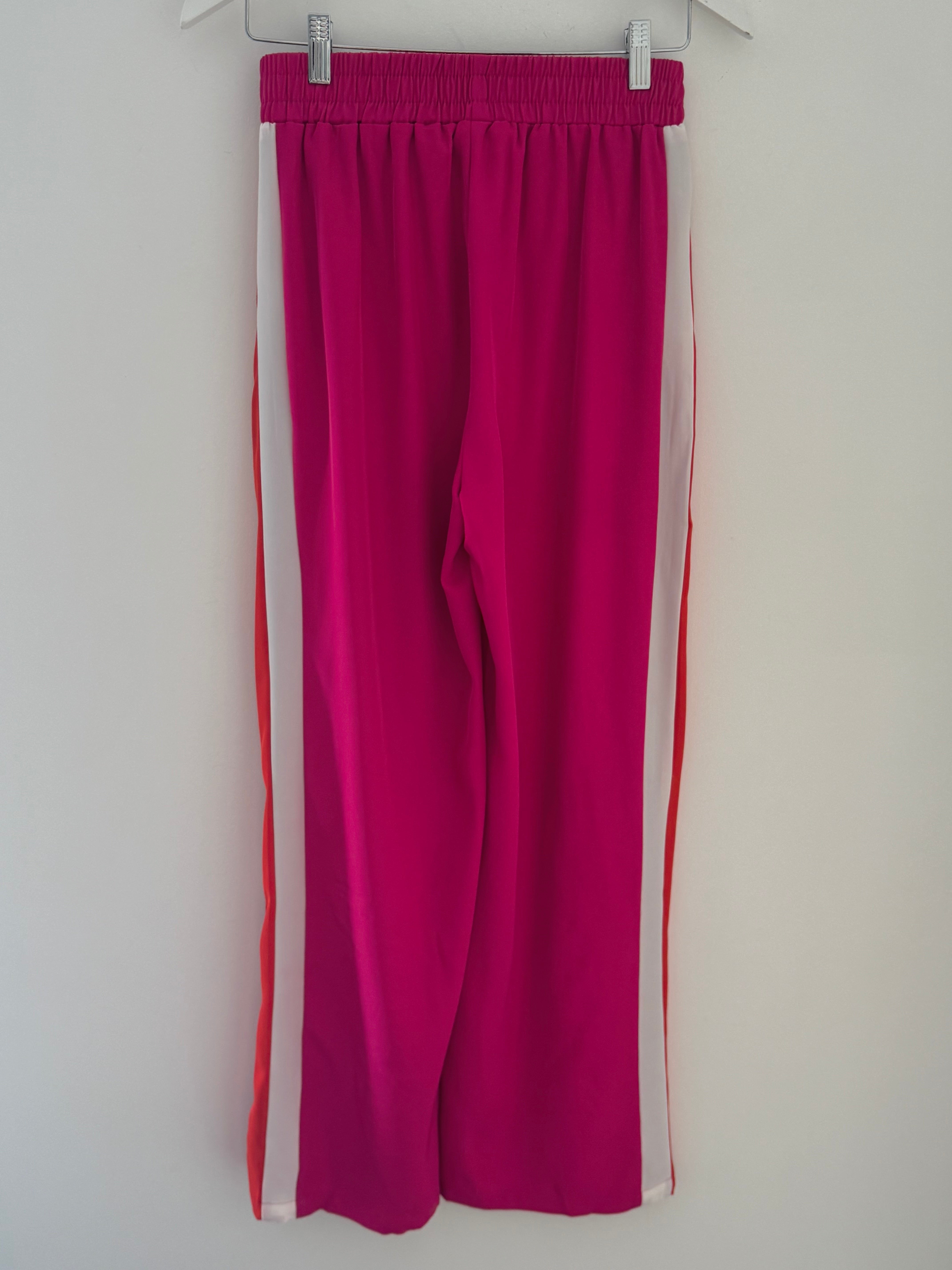 Luxe Crepe Trousers in Pink & Orange