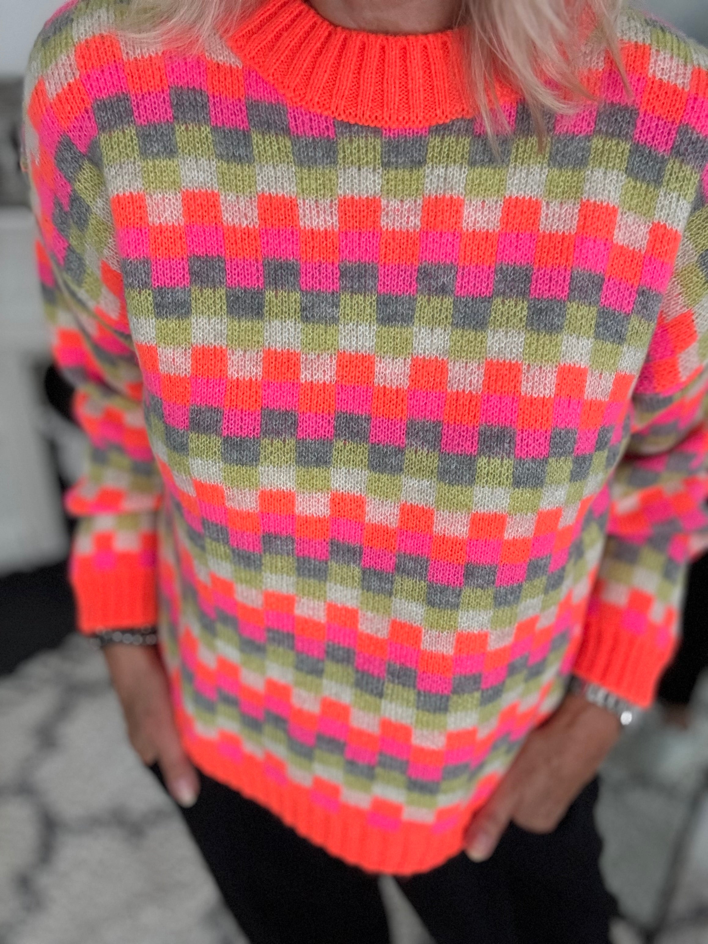 Luxe Checker Jumper in Brights