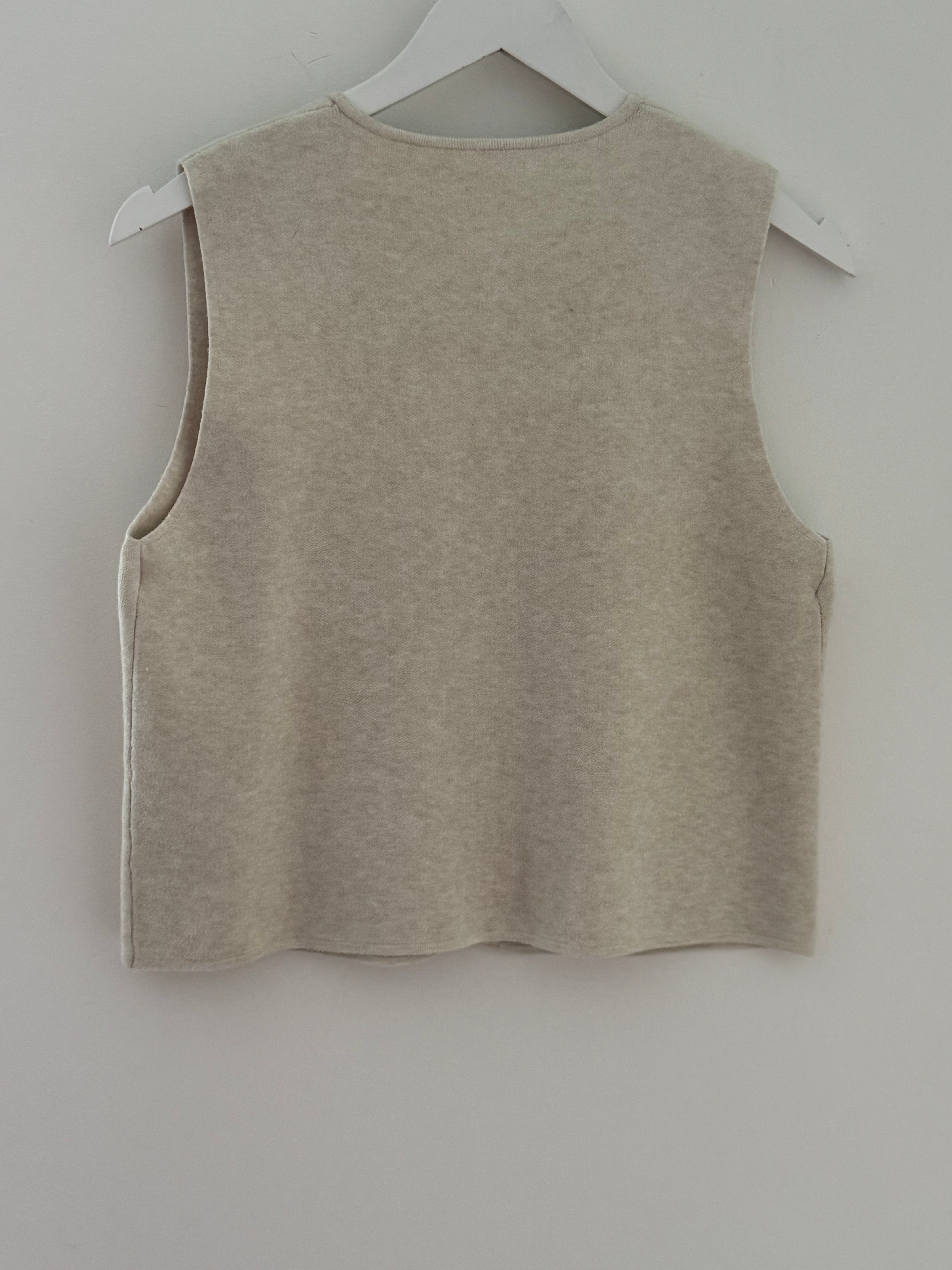 Knitted Waistcoat in Ecru