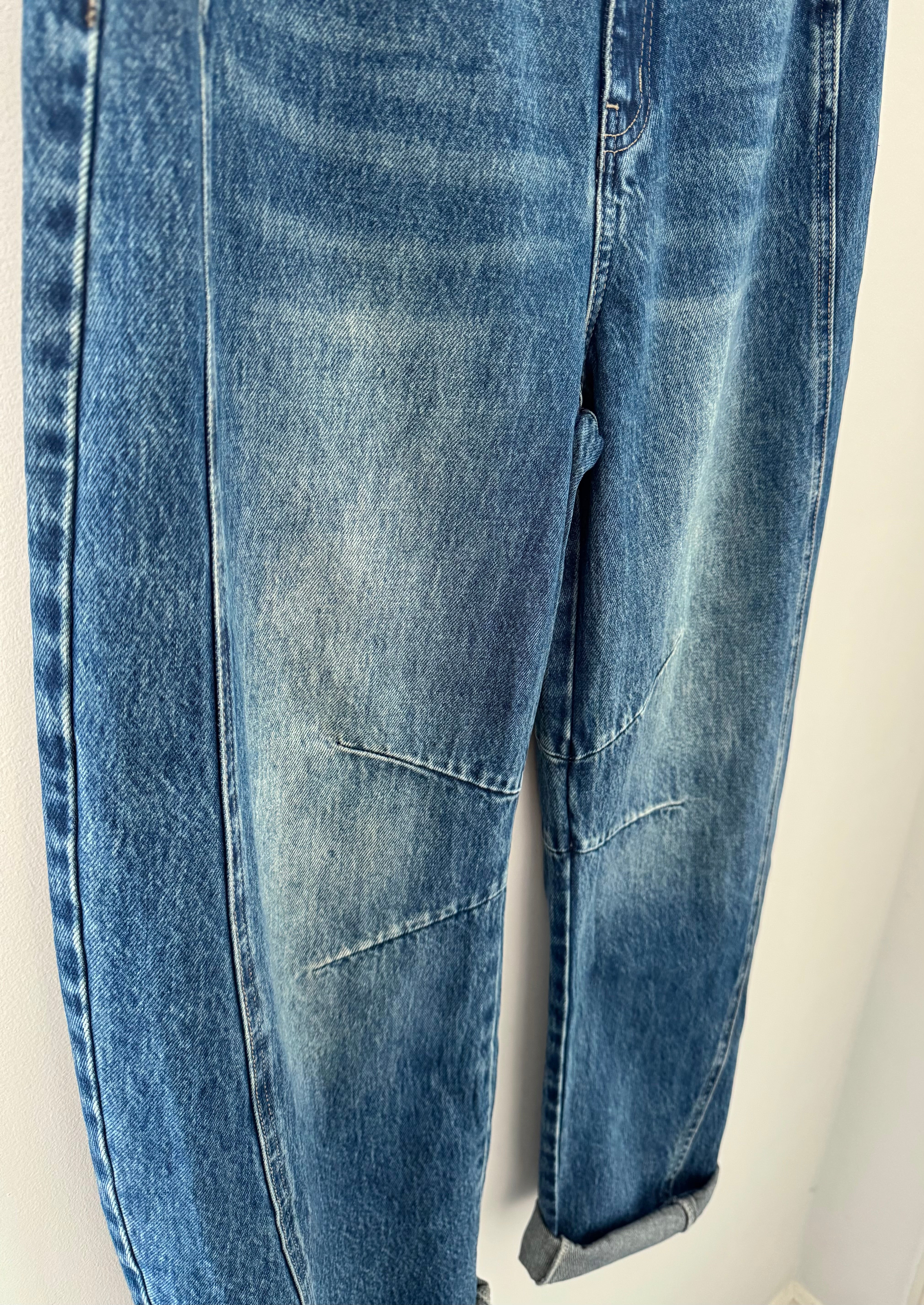 Barrel Leg Jeans with Elasticated Waist