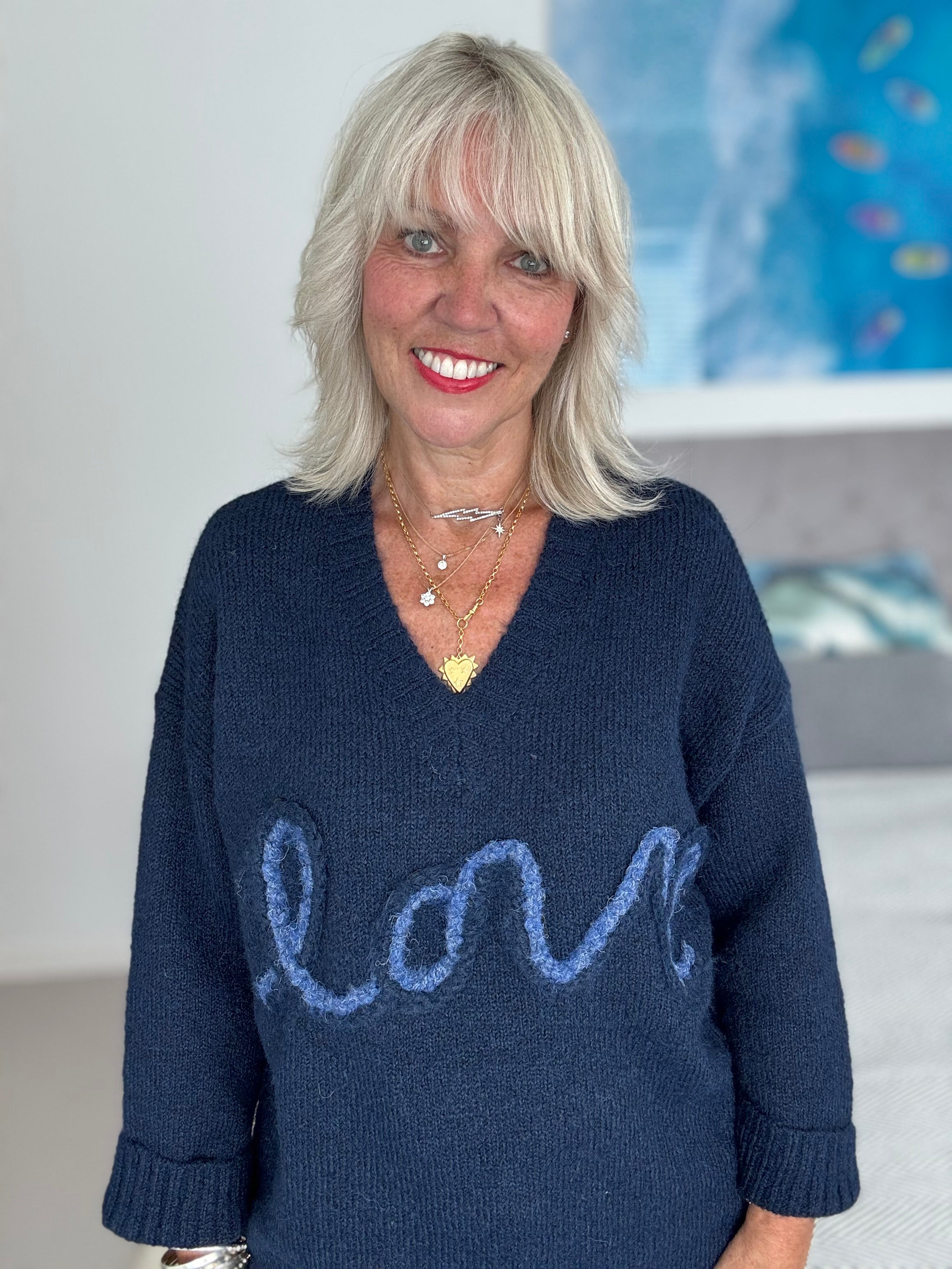 Love Jumper in Deep Blue