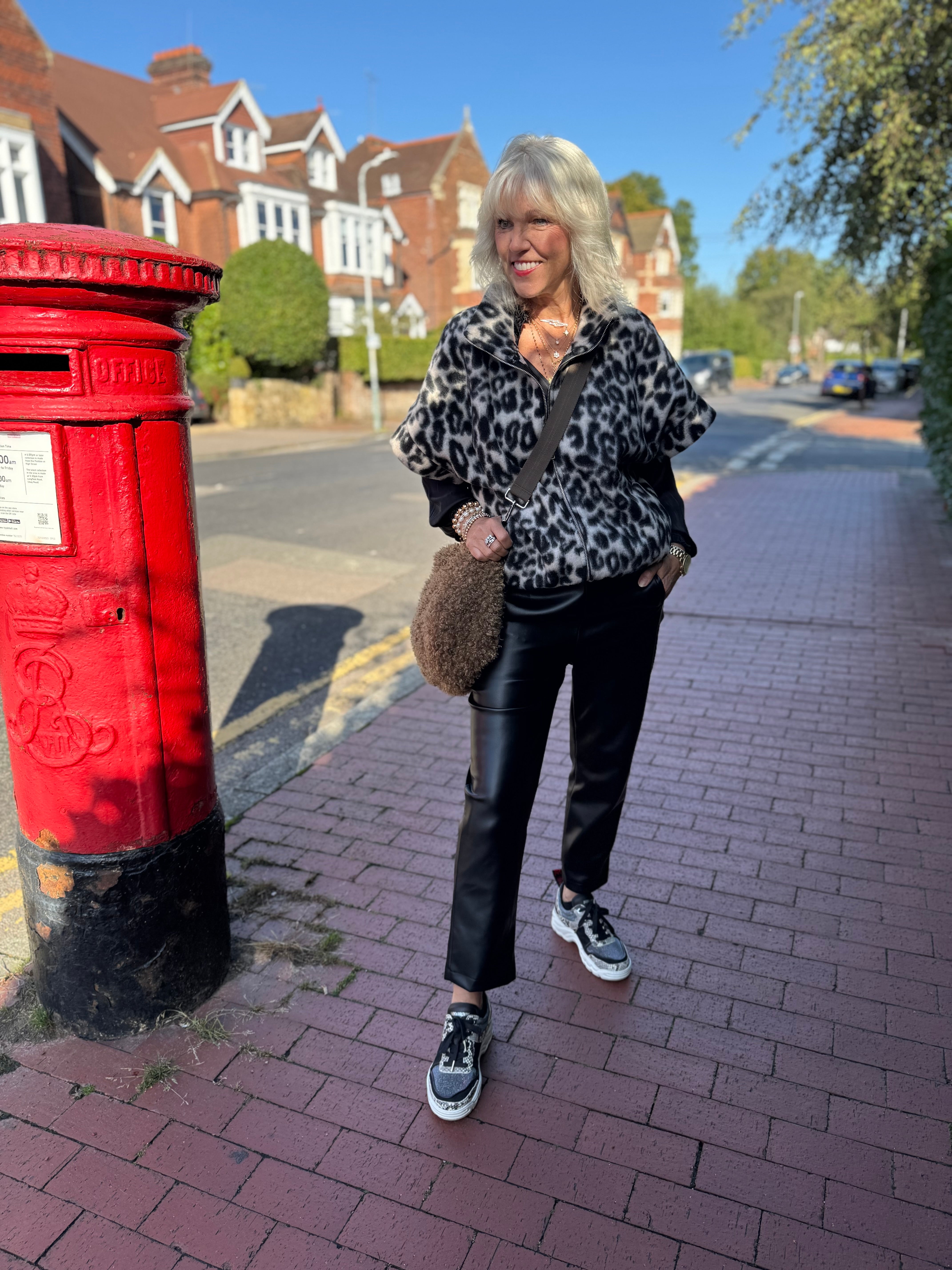 Luxe Vegan Leather Trousers in Black