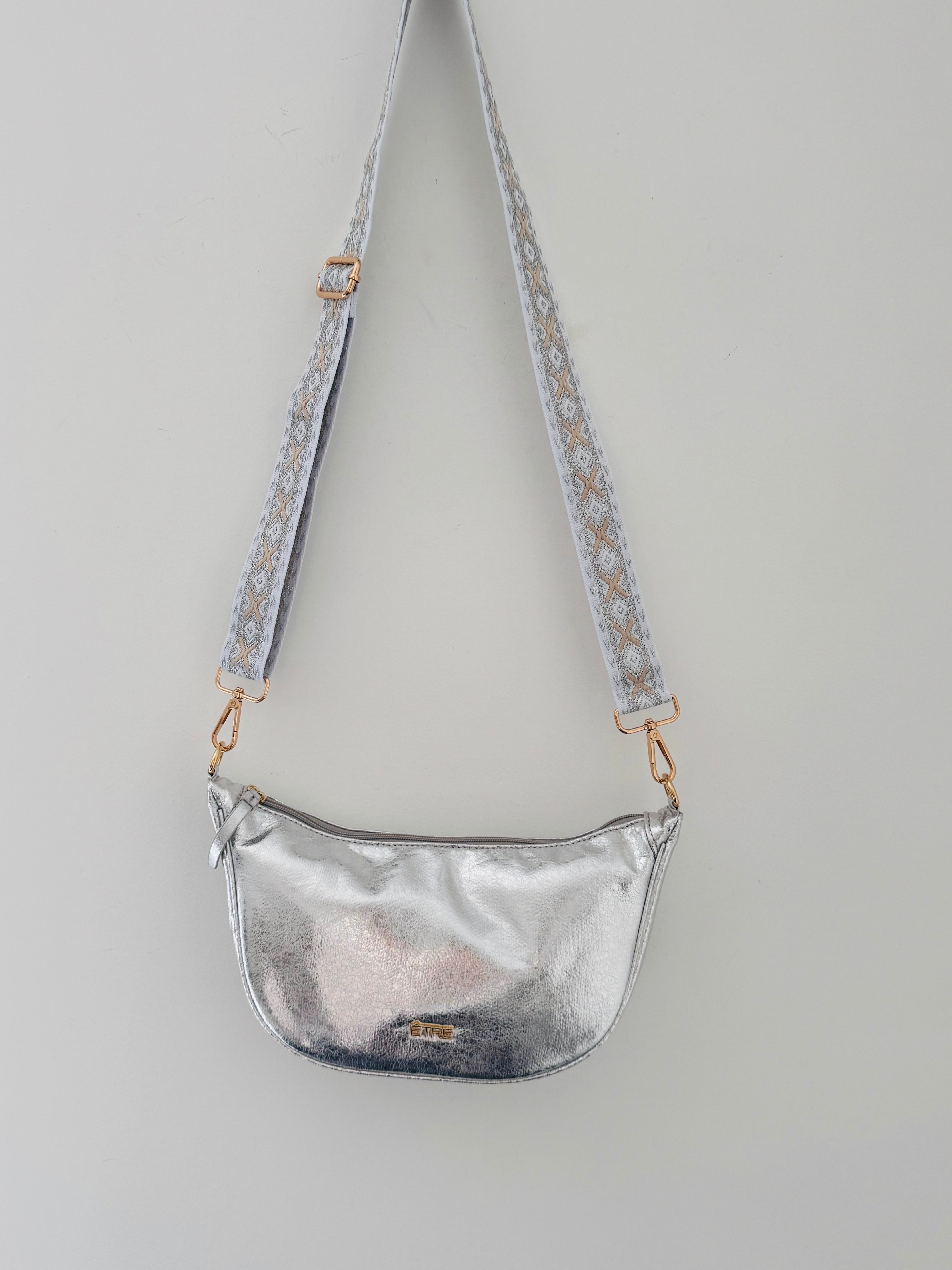 Silver & Gold Chevon Bag Strap