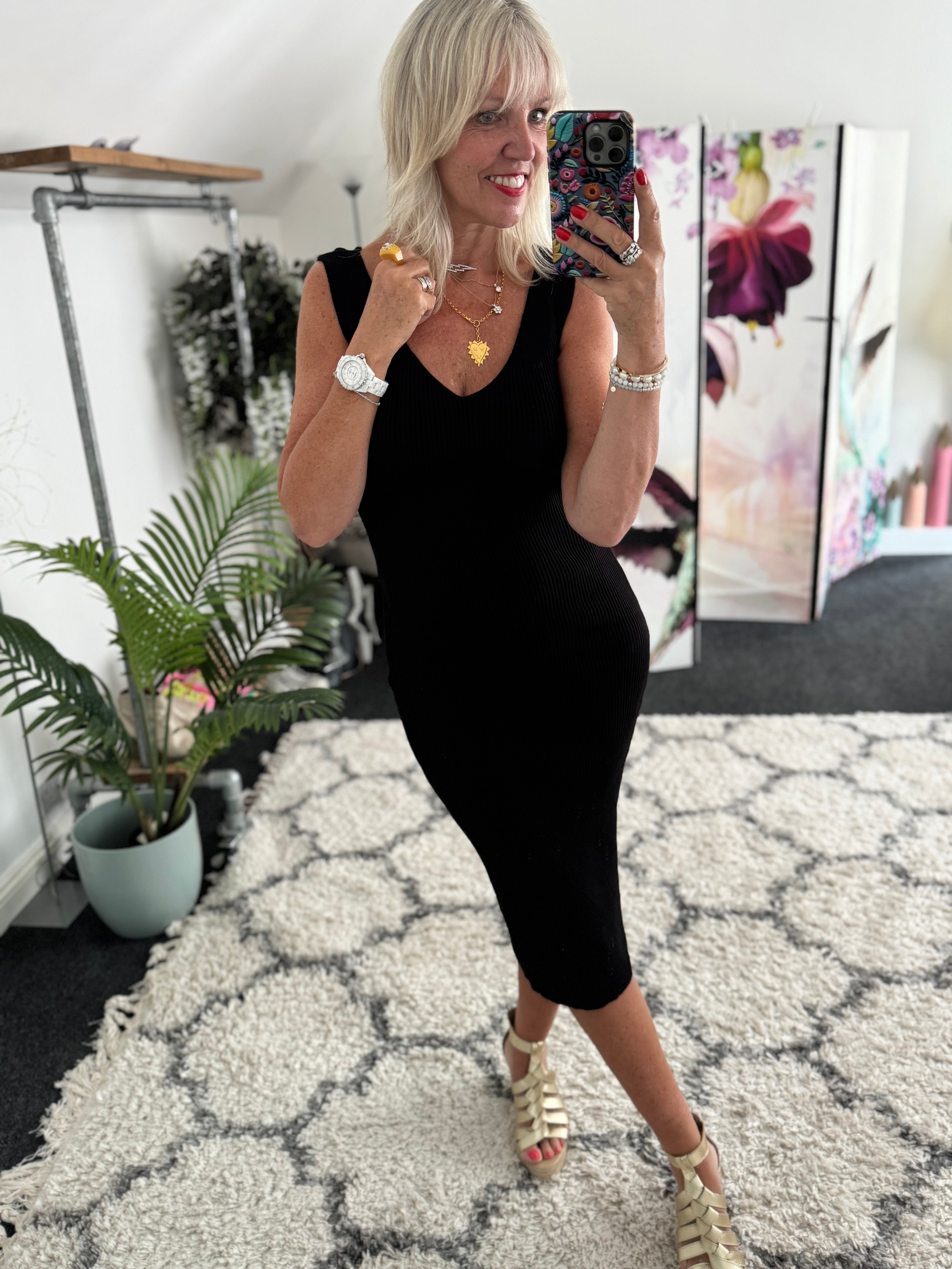 Dress & Cardi Co-Ord in Black & Ivory