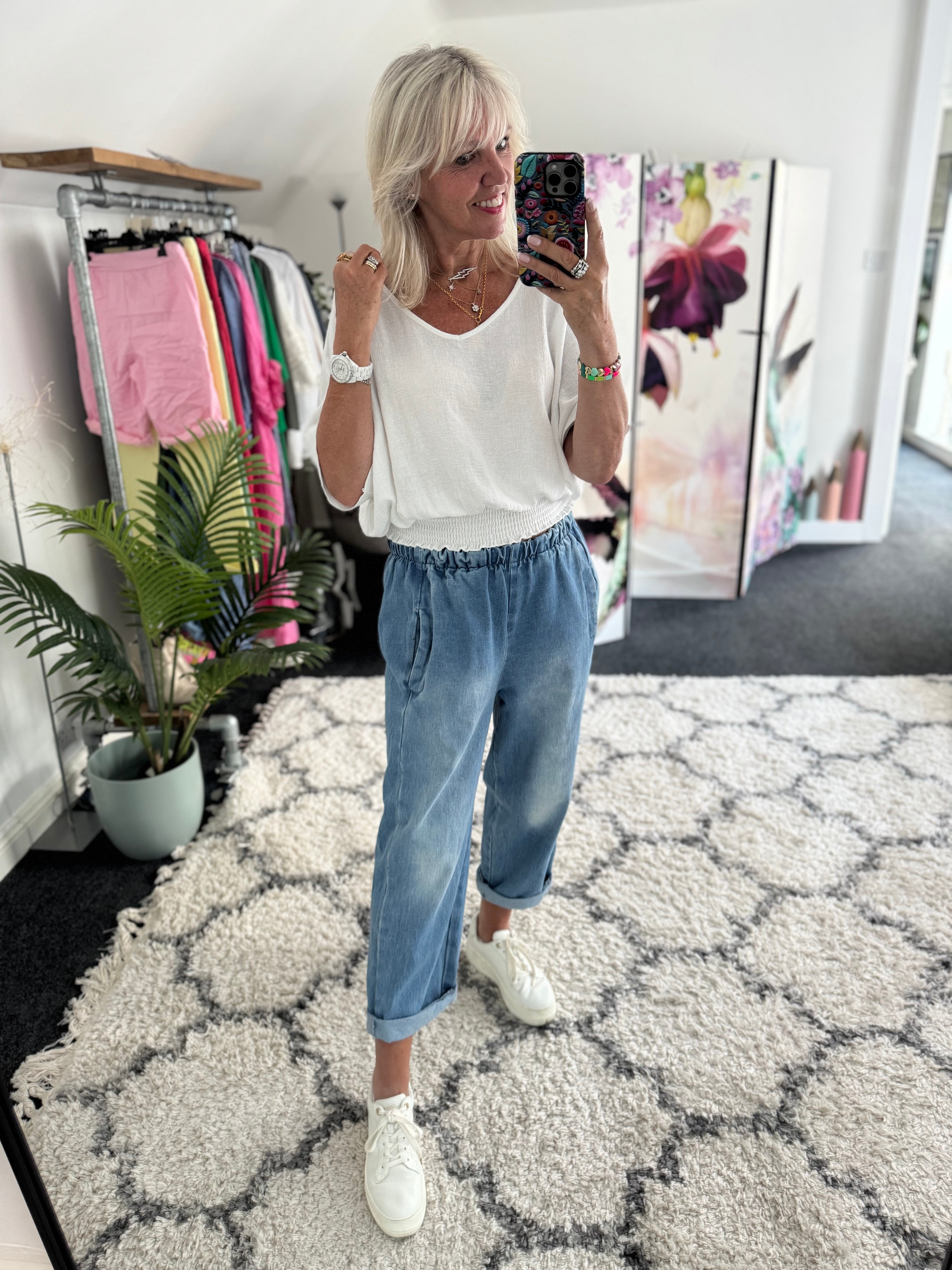 Premium Boyfriend Jeans with Elasticated Waist