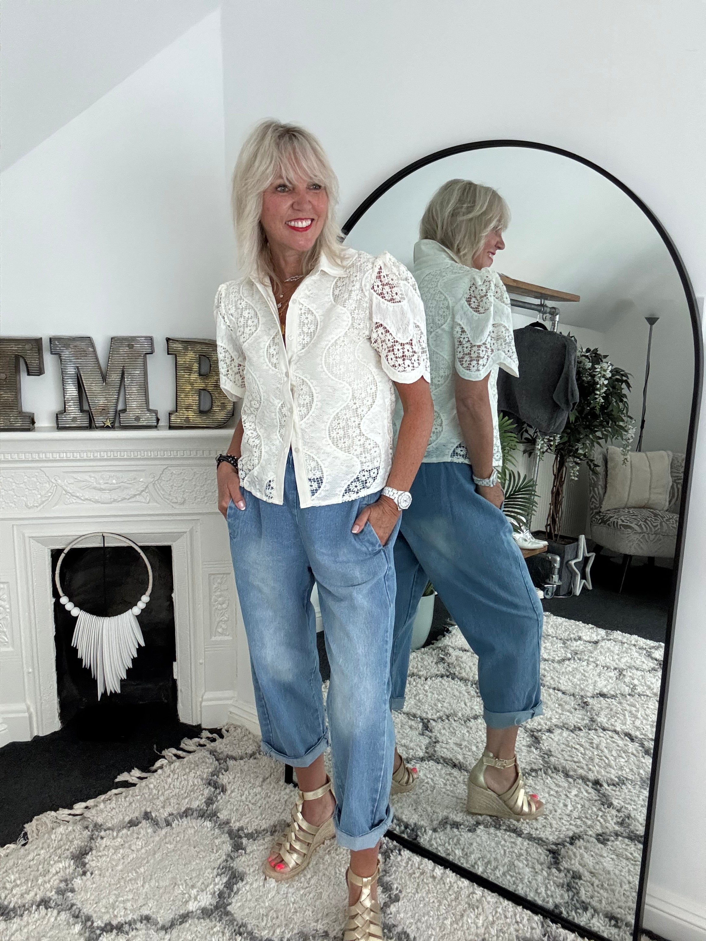 Premium Boyfriend Jeans with Elasticated Waist