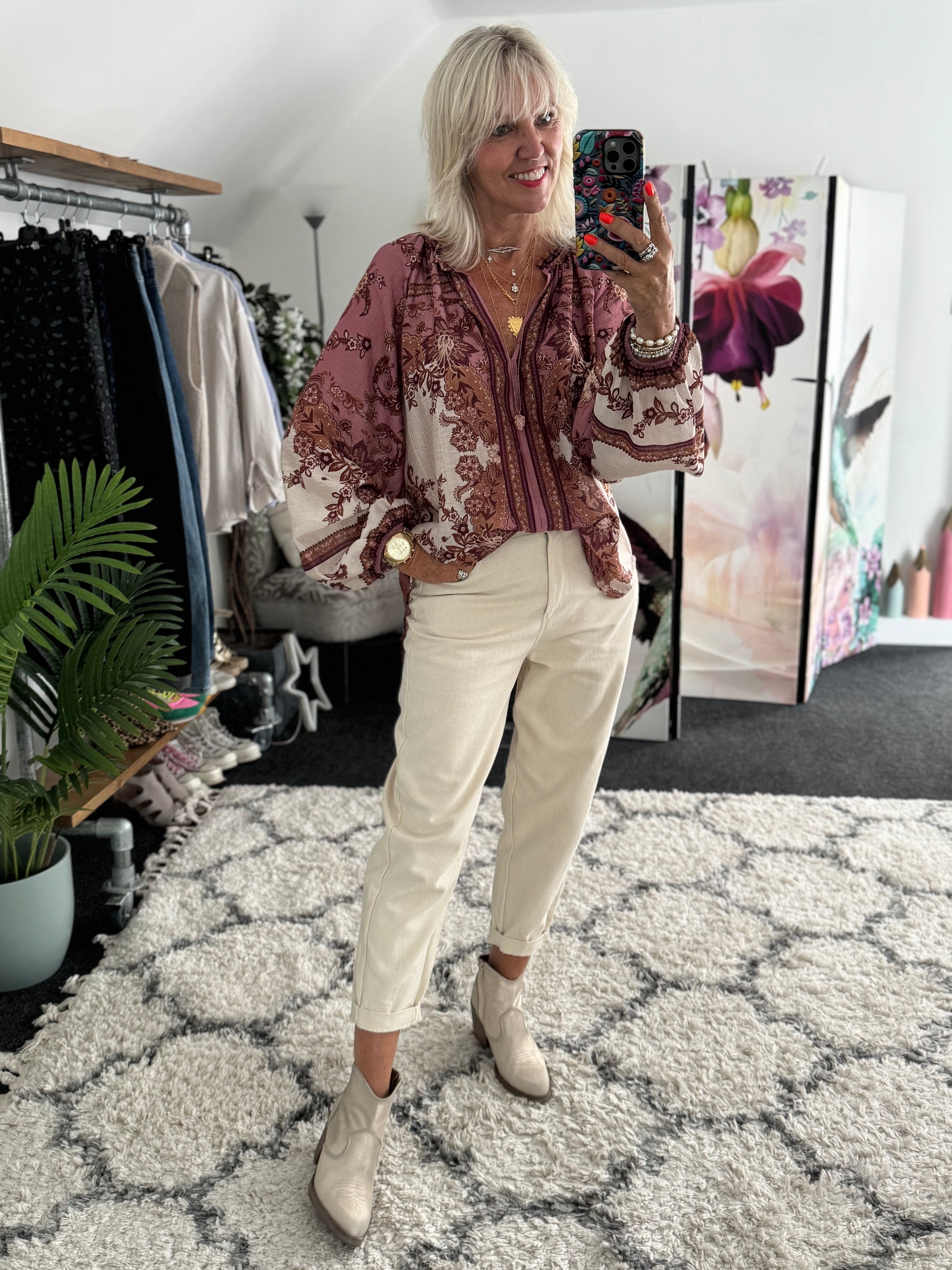 Designer Silky Paisley Blouse