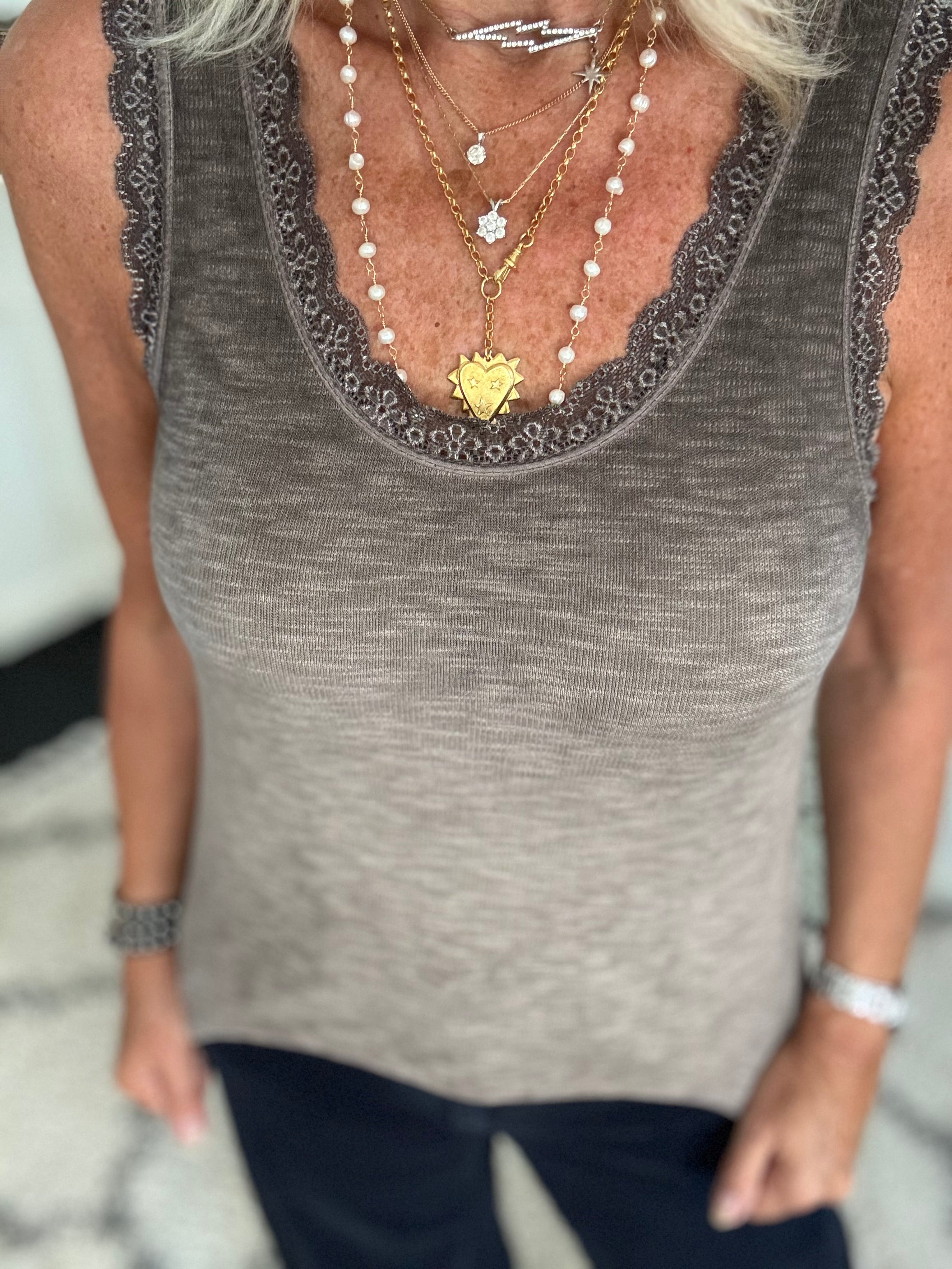 Luxe Ribbed Vest in Vintage Cocoa