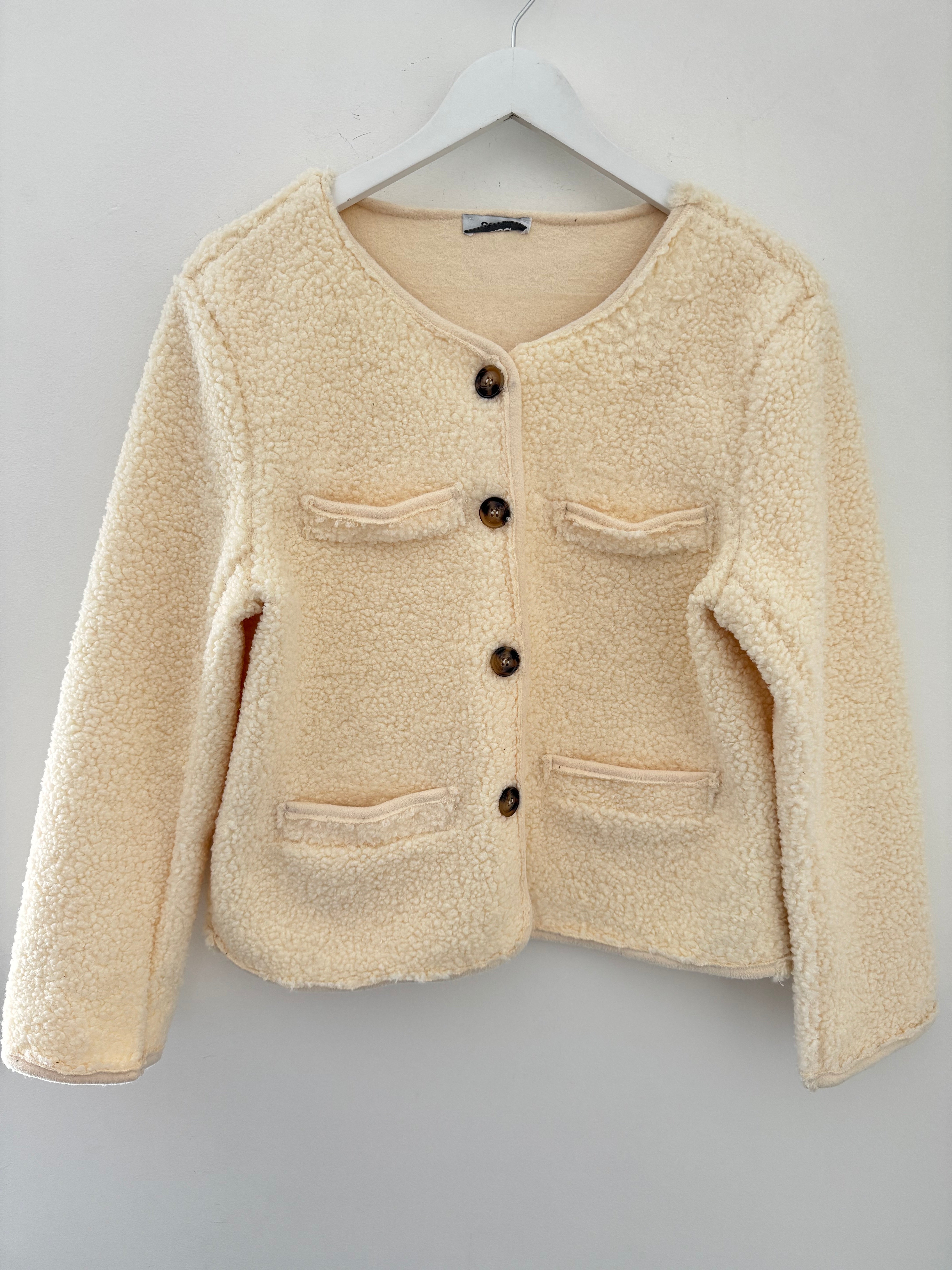 Soft Teddy Jacket in Vanilla