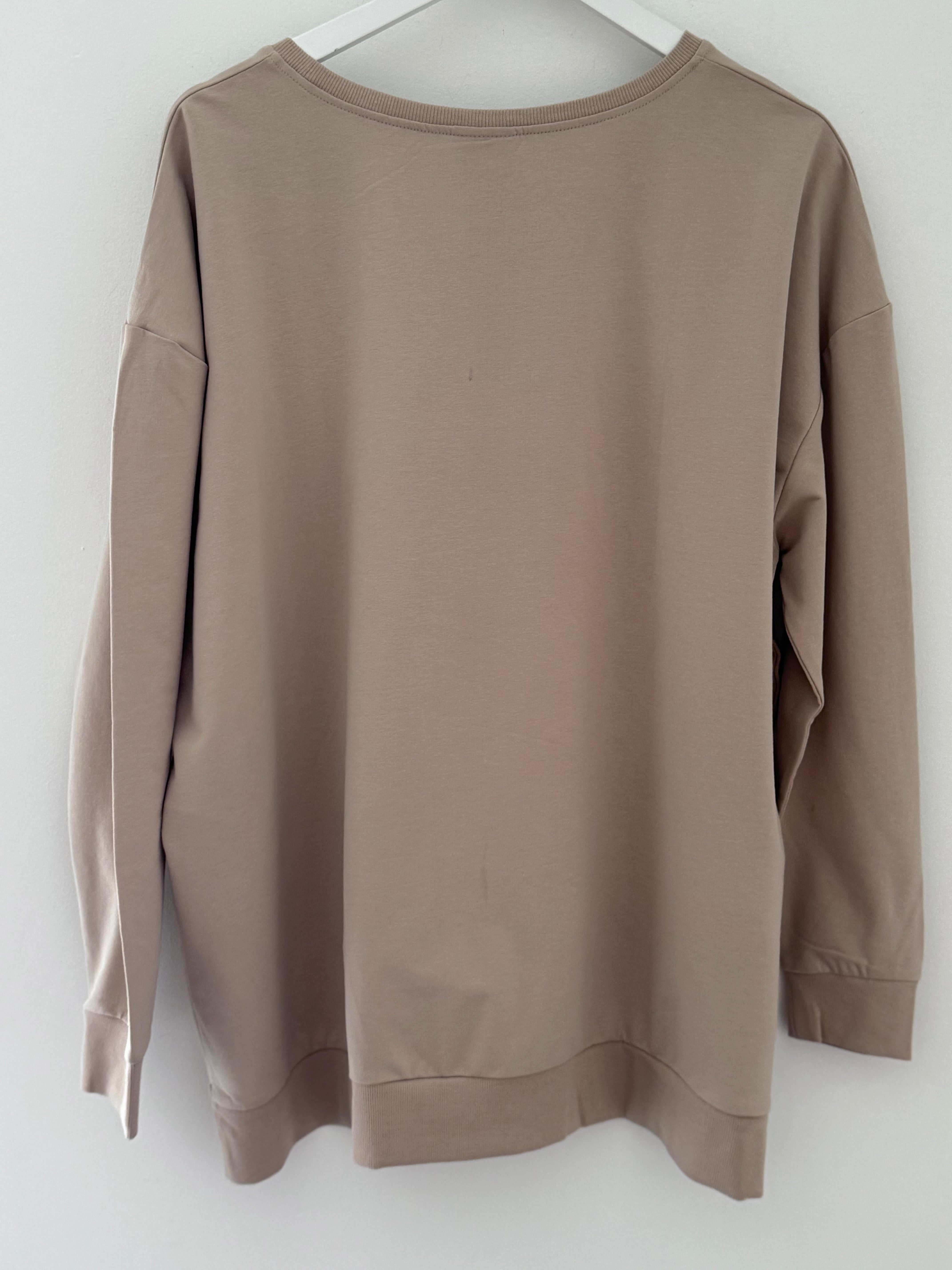 Vintage Zipped Sweatshirt in Light Mocha