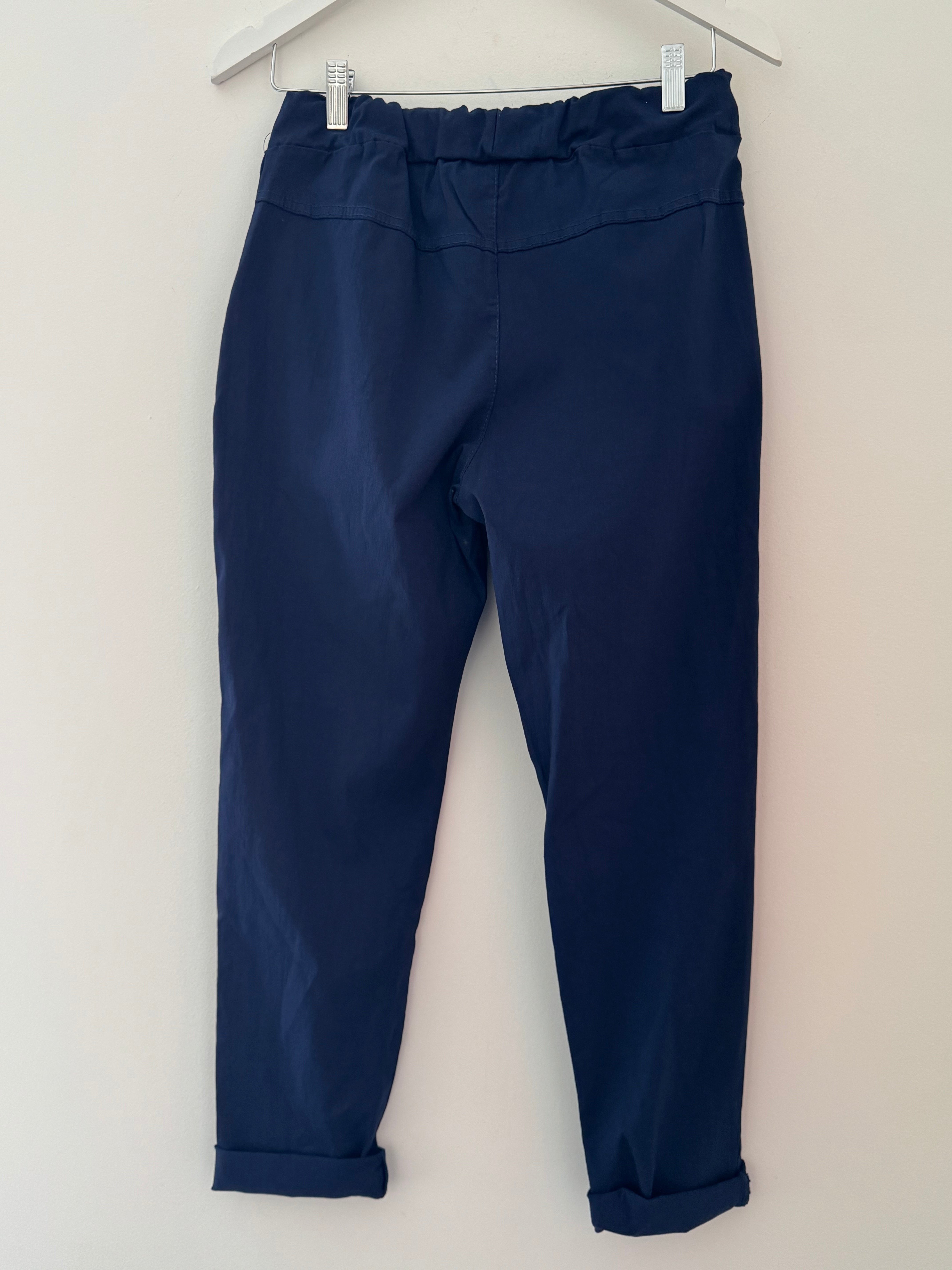 Slimfit Stretch Cotton Joggers in Navy