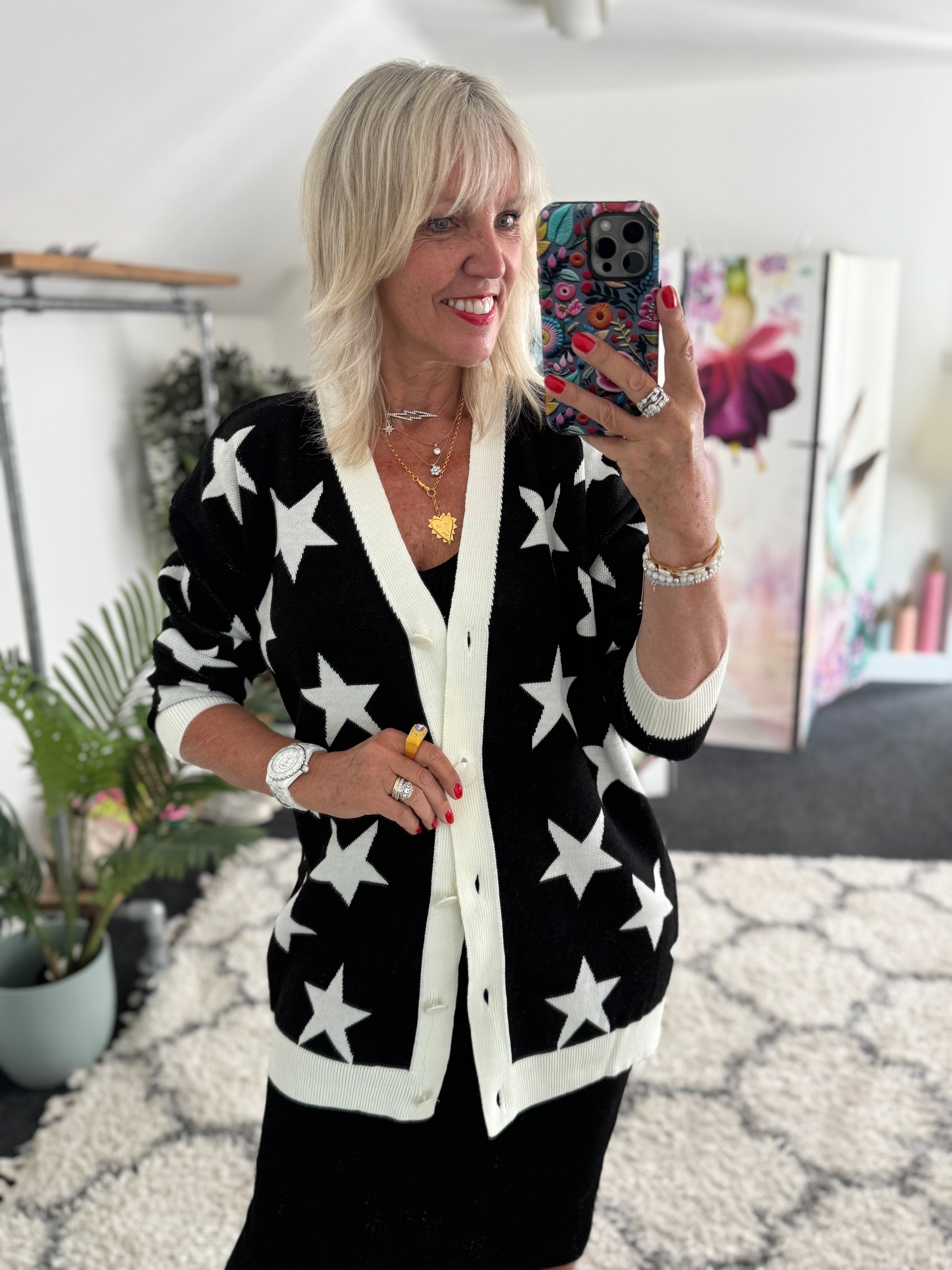 Dress & Cardi Co-Ord in Black & Ivory