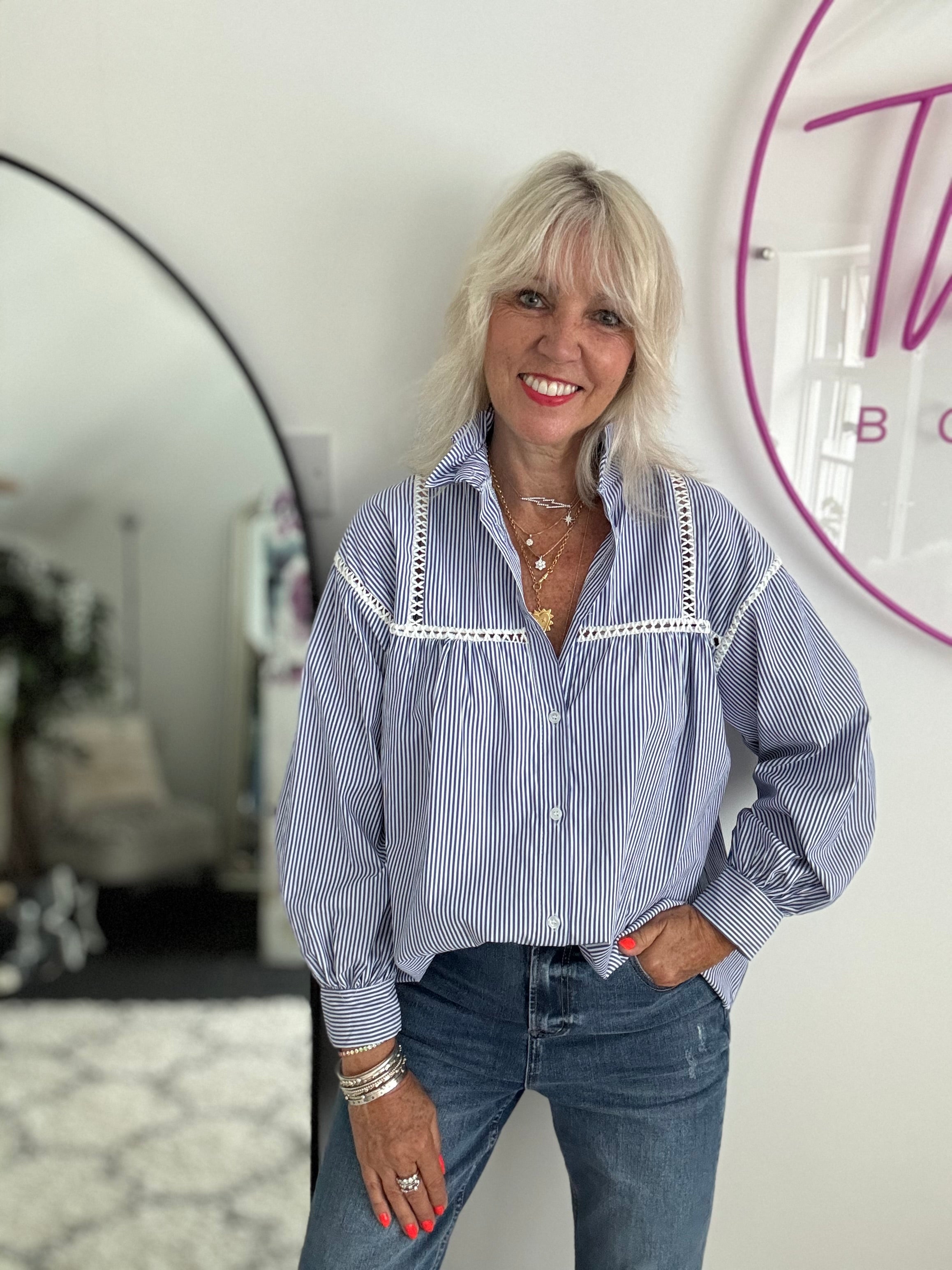 Crisp Blue & White Stripe Shirt