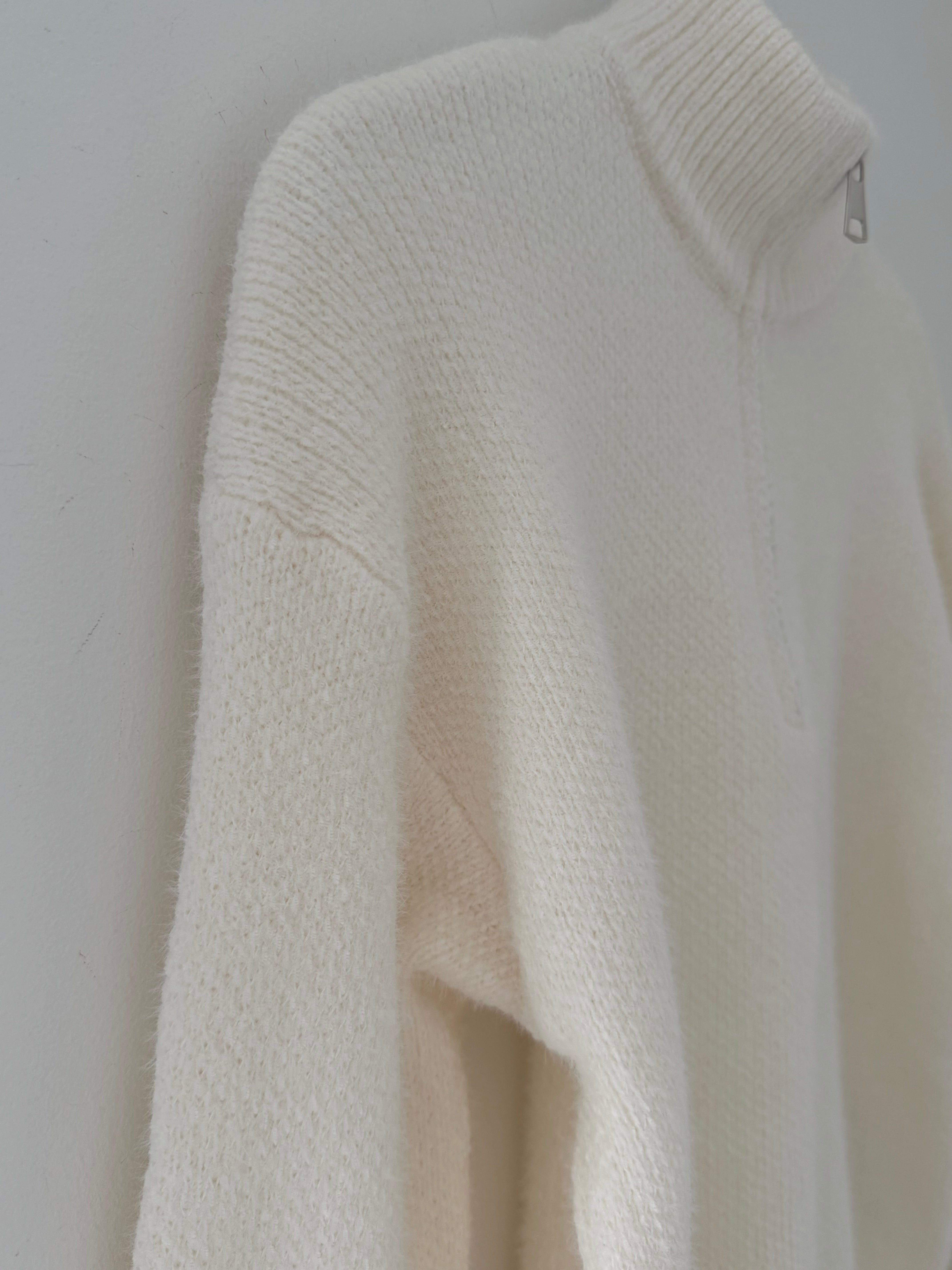 Softie Quarter Zip Knit in Ivory