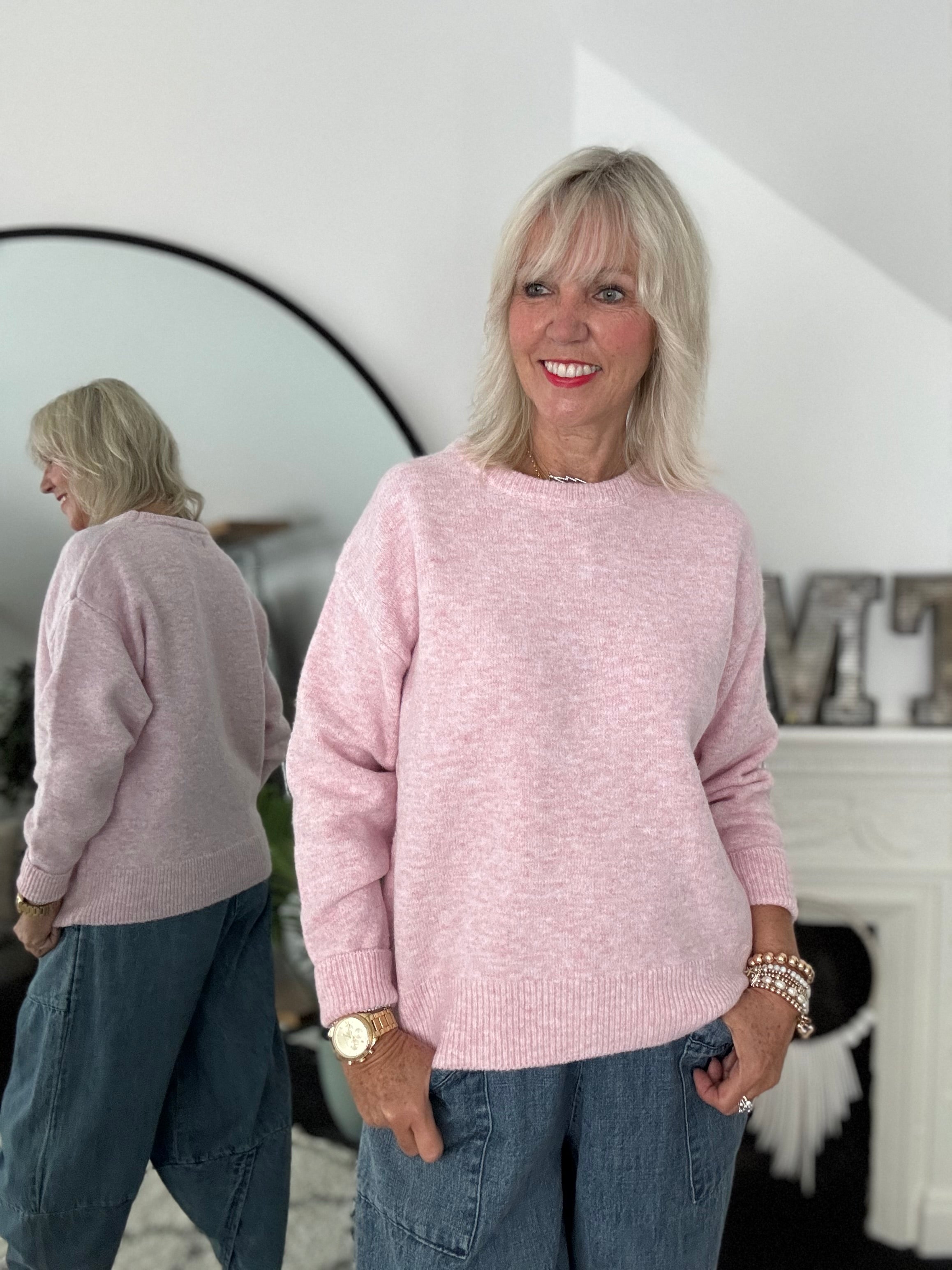 Soft & Cosy Round Neck Jumper in Pink