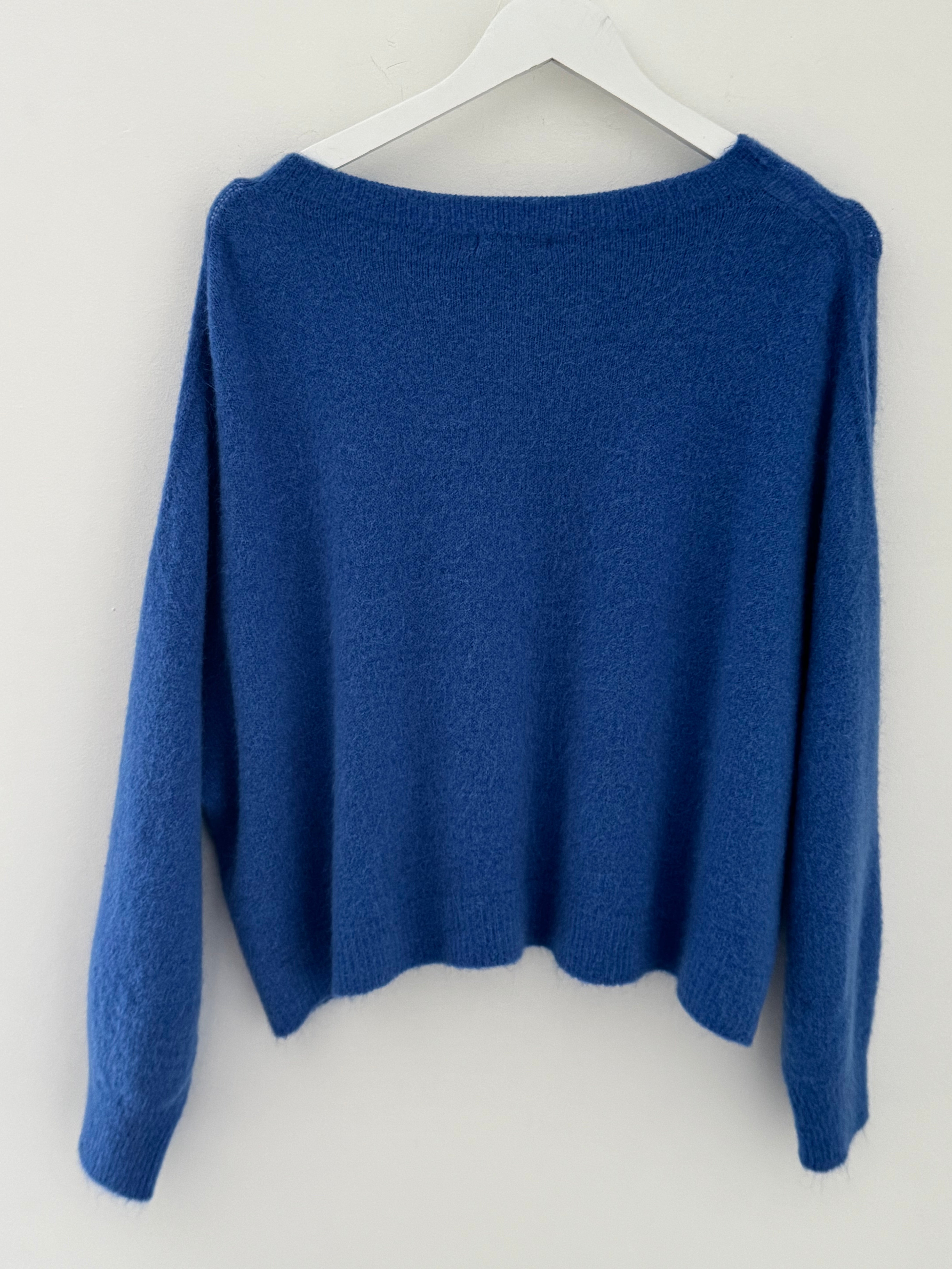 Luxe Slouchy Alpaca Jumper in Cornflower