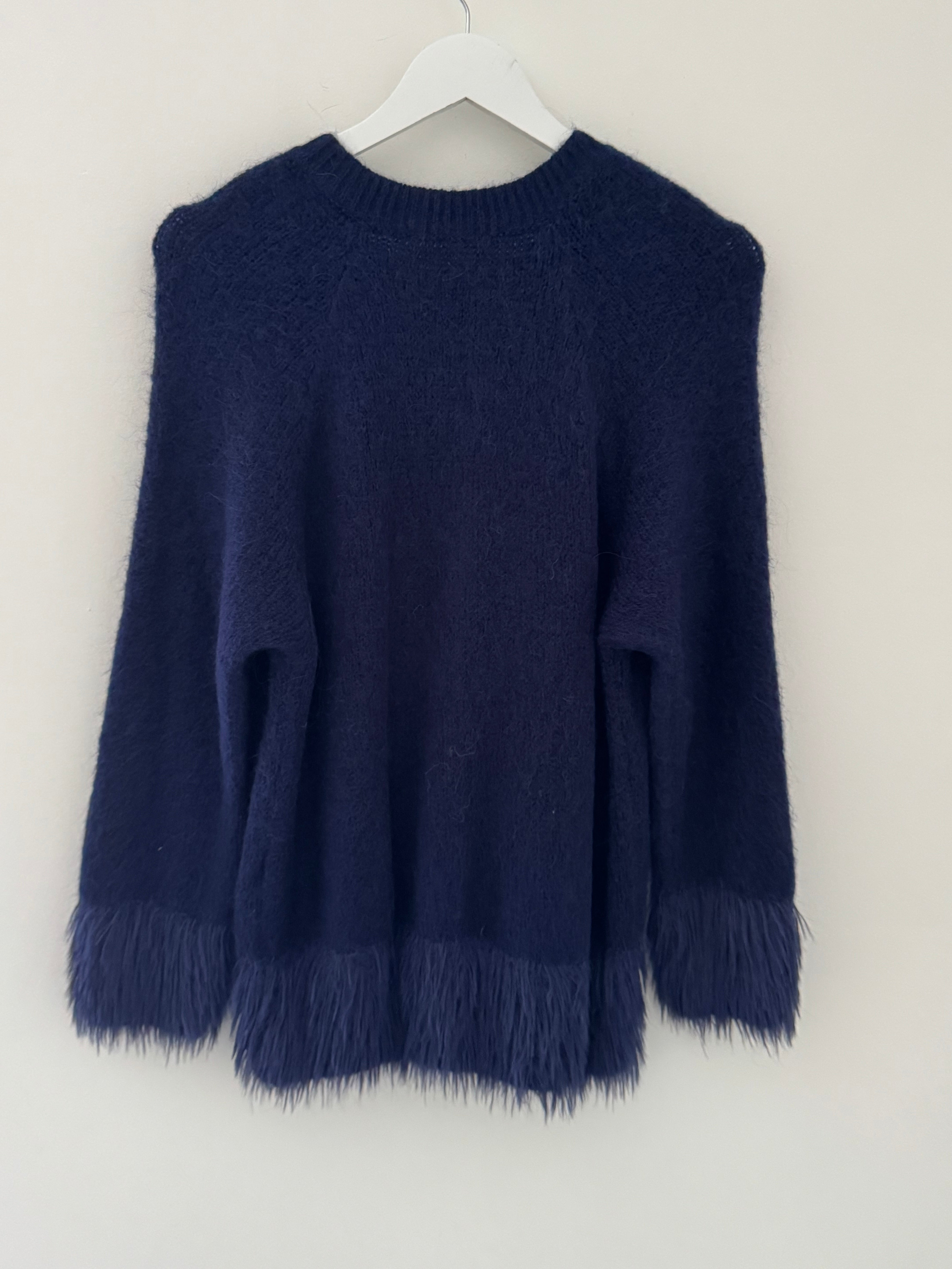Luxe Fringe Cardigan in Ink