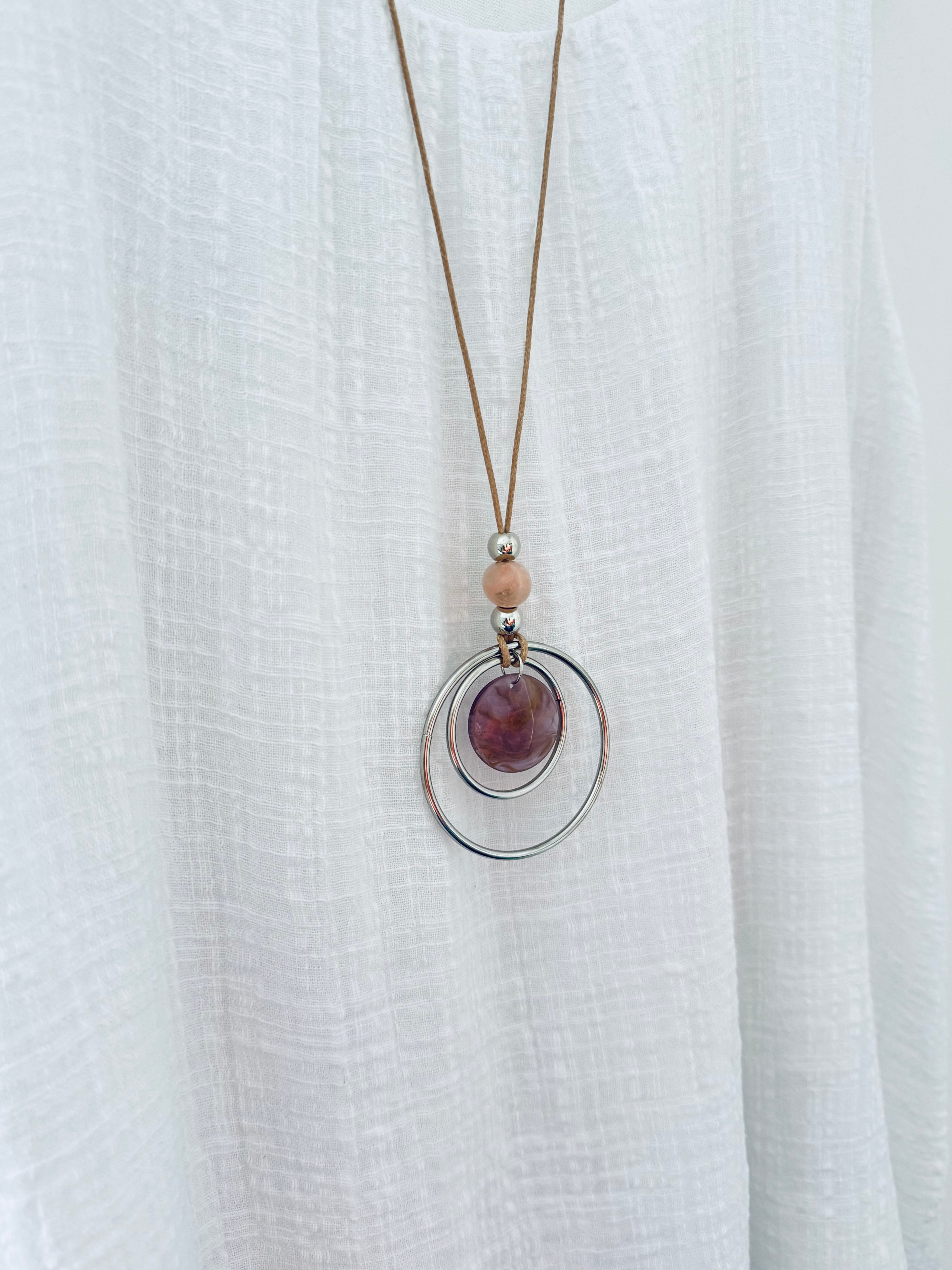 Cotton Top with Necklace in White